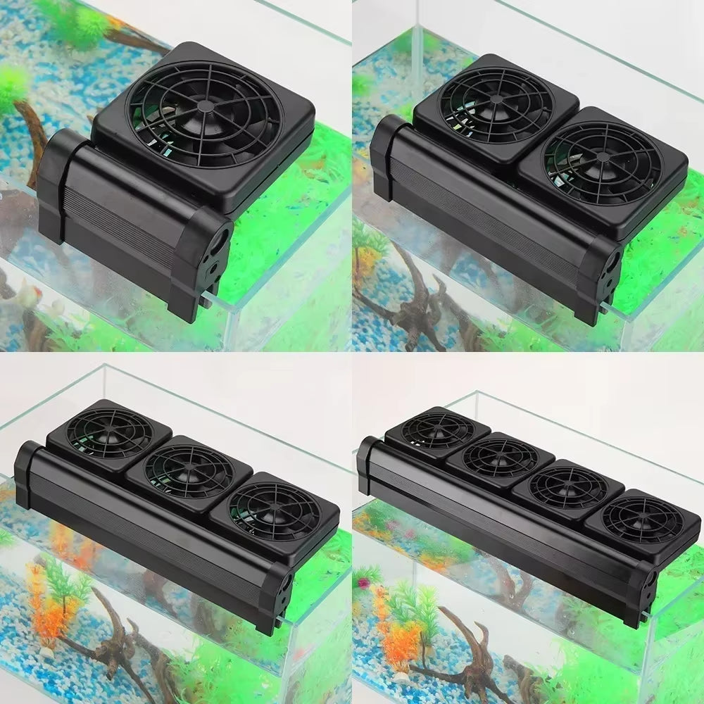 Fish Tank Fan Silent Adjustable 8-Speed Wind Speed Automatic Temperature Control Water Cooled Fish Tank Fan Aquarium Accessories