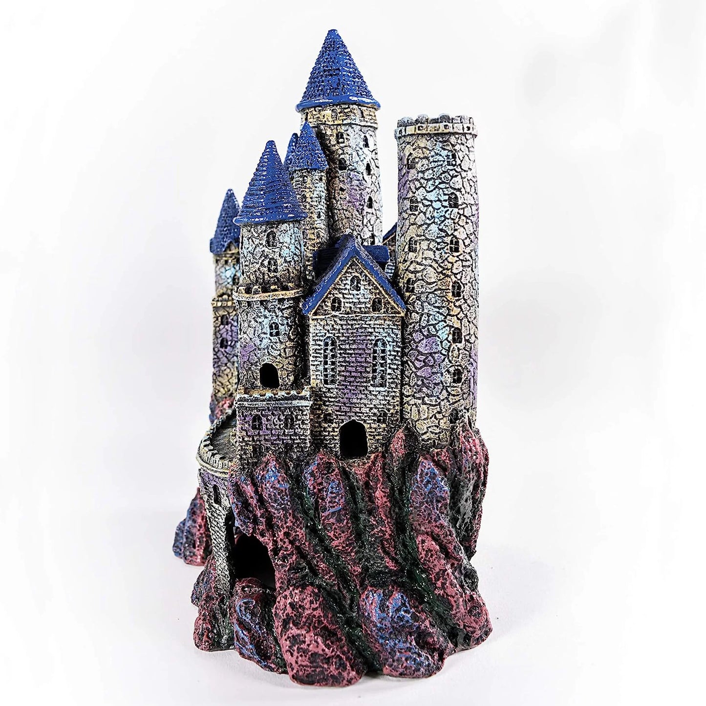 Penn Plax Age-Of-Magic Magical Resin Castle - Large Aquarium Decoration - Blue