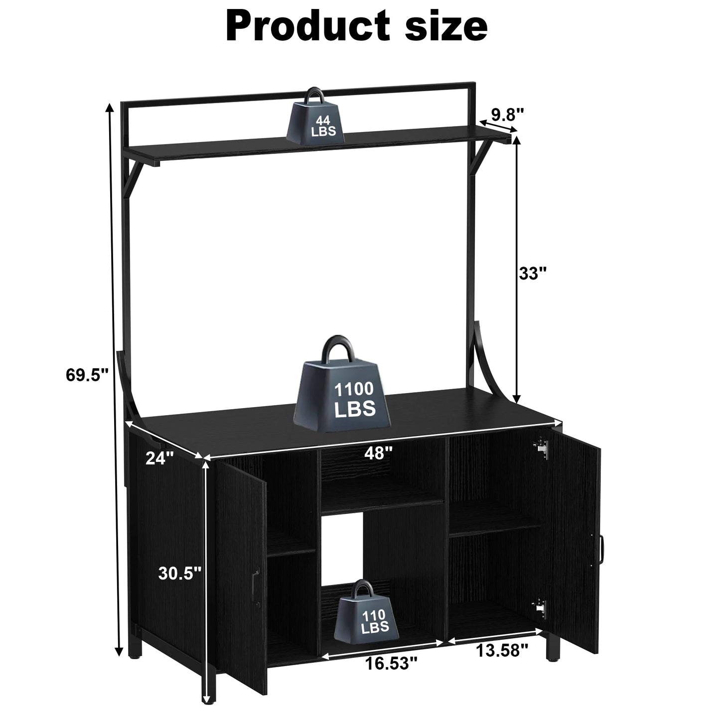 Reptile Tank Stand Terrarium Stand with Accessories Storage 48" X 24" Tabletop