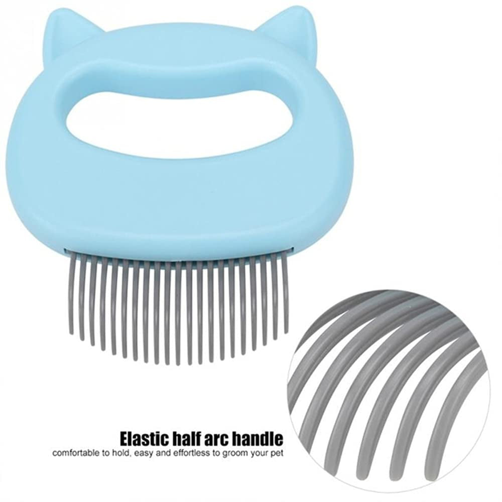 Cat Comb Massager Pet Hair Removal Massage Shell Comb Massage Tool (Blue)