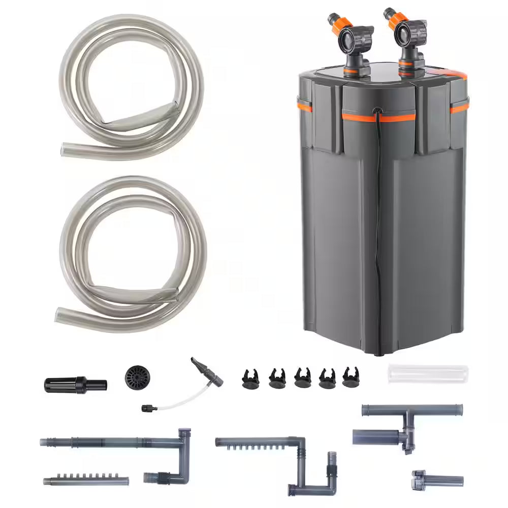 Aquarium Filter 225 GPH 2-Stage Canister Filter 55 Gallon Ultra-Quiet Internal Aquarium Filter with UV Protection 10 W