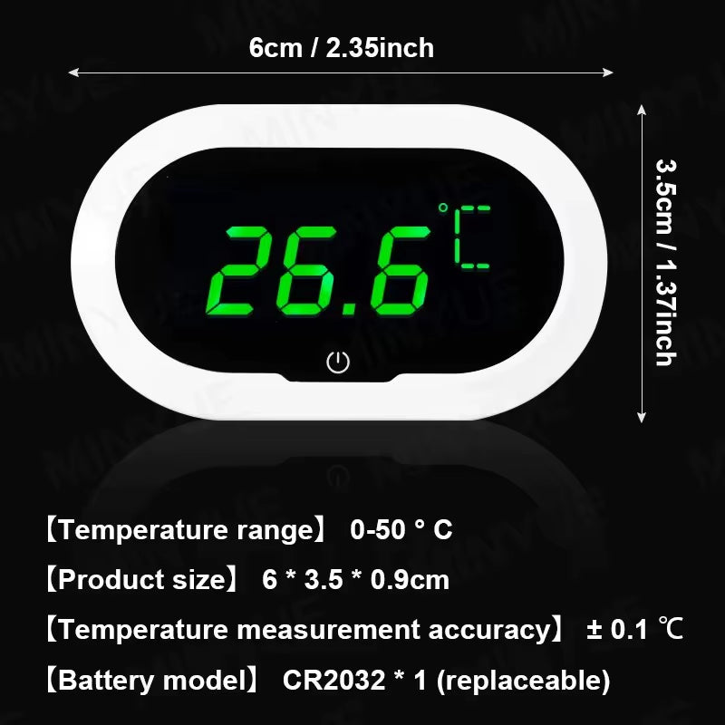 MINYUE Aquarium Thermometer LCD Digital External Thermometer Charging Type-C Fish Tank Mini Thermometer High Precision -9.9-50℃