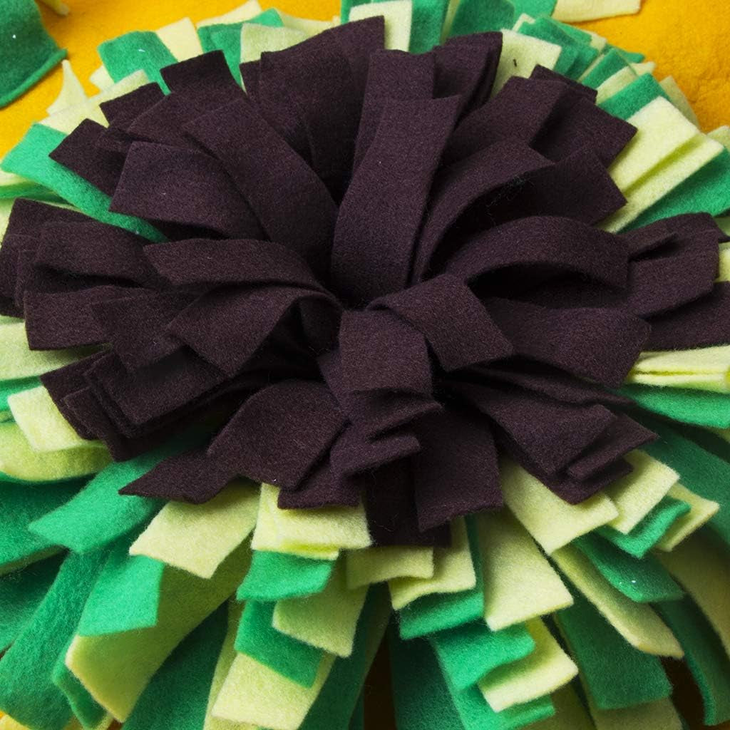 Dog Snuffle Mat for Small Large Dogs, Machine Washable Training Mats Pet, Activity Mat for Foraging Skill, Stress Release (Yellow-Green)