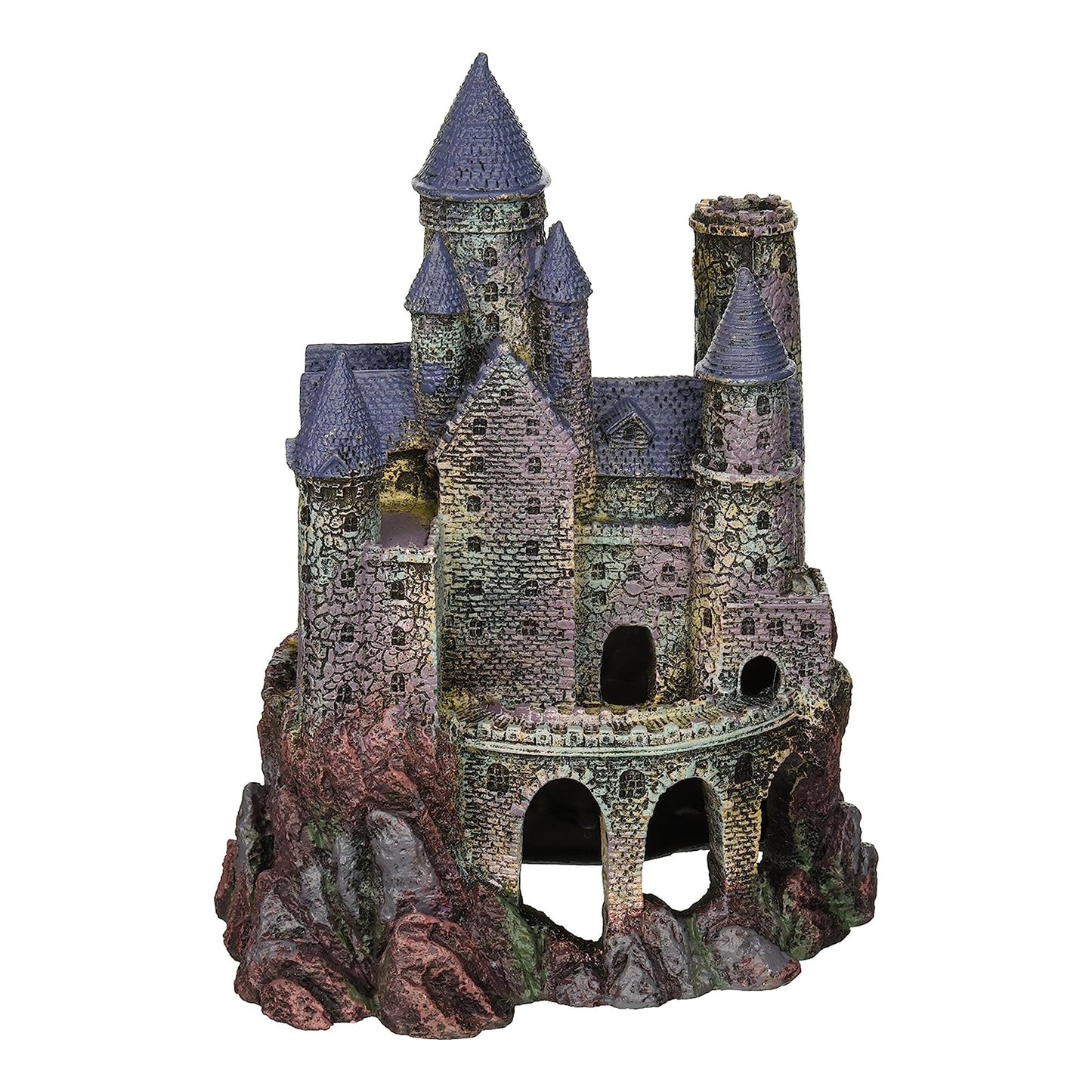 Penn Plax Age-Of-Magic Magical Resin Castle - Large Aquarium Decoration - Blue
