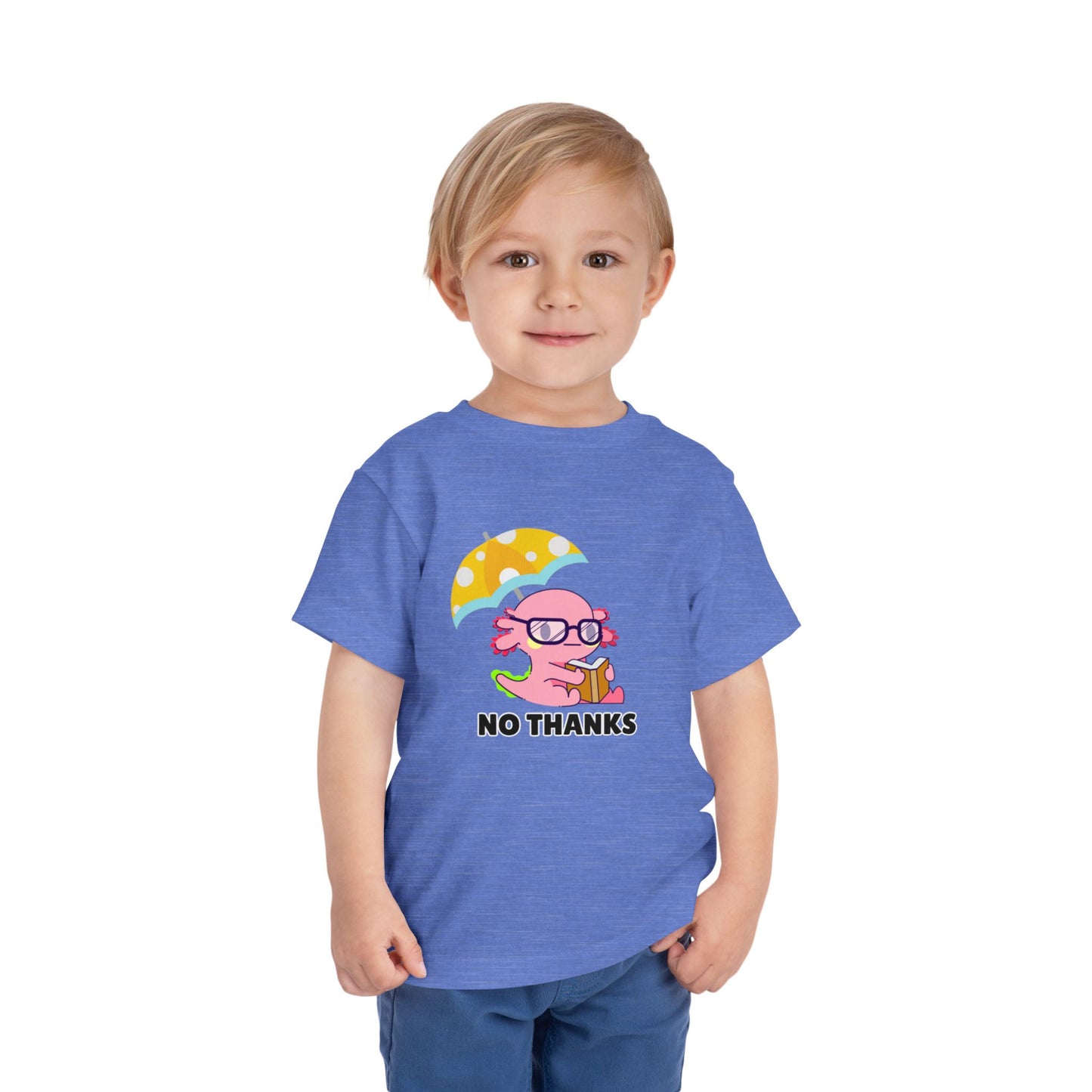 Toddler Sizes: Axolotl "No Thanks" Umbrella T-Shirt, Playful Toddler Tee - 'No Thanks' | Cute Kids Shirt, Funny Toddler Gift, Summer T-Shirt, Casual Wear, Kid's Clothing