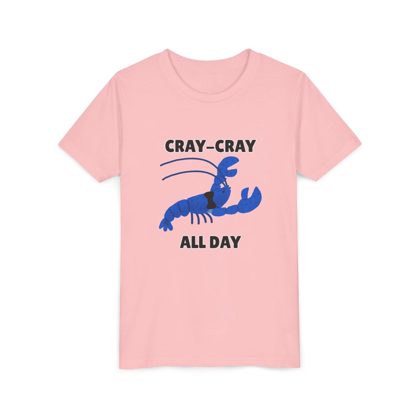 Crayfish Cray-Cray All Day Electric Mini Lobster Youth Tee, Fun Kids Shirt, Summer Outfit