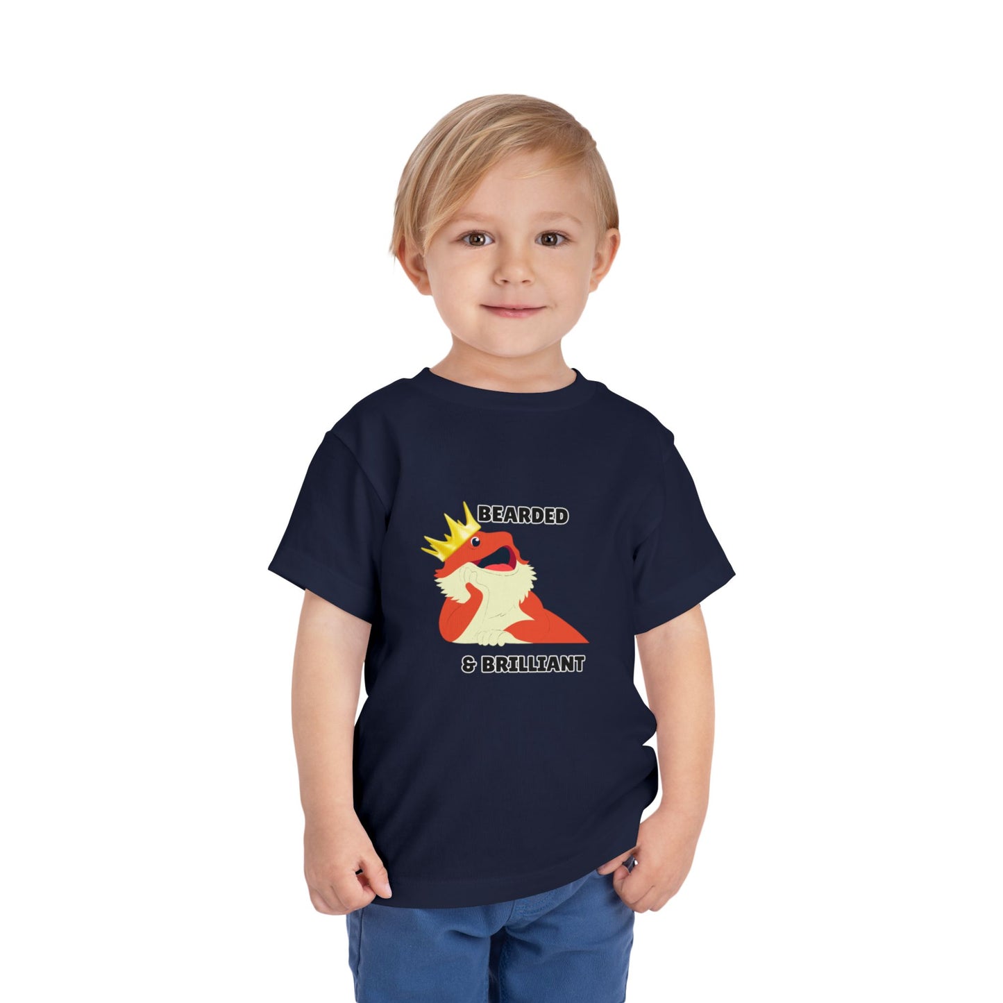 Toddler Sizes: Bearded & Brilliant Bearded Dragon Crown Toddler Tee - Fun Kids Reptile T-Shirt, Playdate Outfit, Unique Toddler Fashion, Cute Child's Clothing