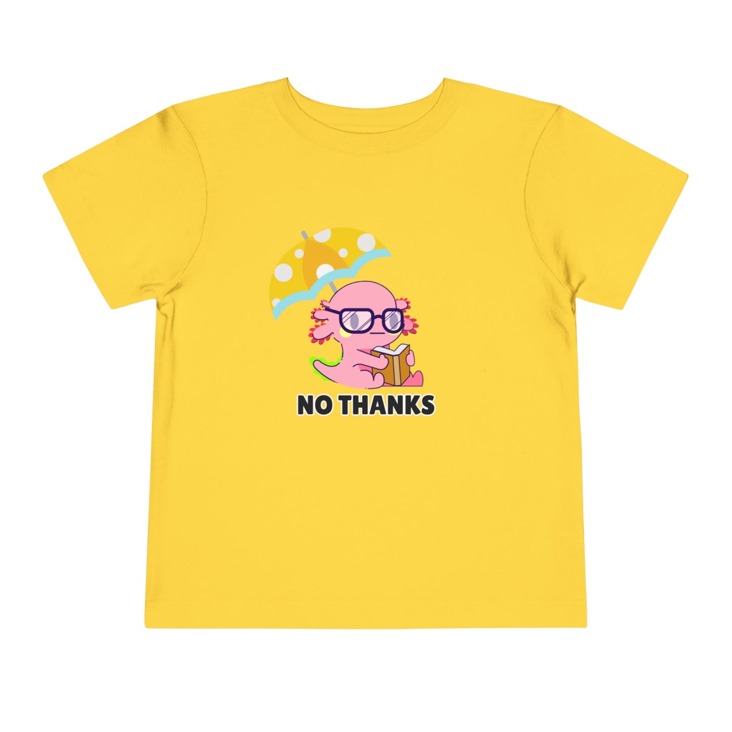Toddler Sizes: Axolotl "No Thanks" Umbrella T-Shirt, Playful Toddler Tee - 'No Thanks' | Cute Kids Shirt, Funny Toddler Gift, Summer T-Shirt, Casual Wear, Kid's Clothing