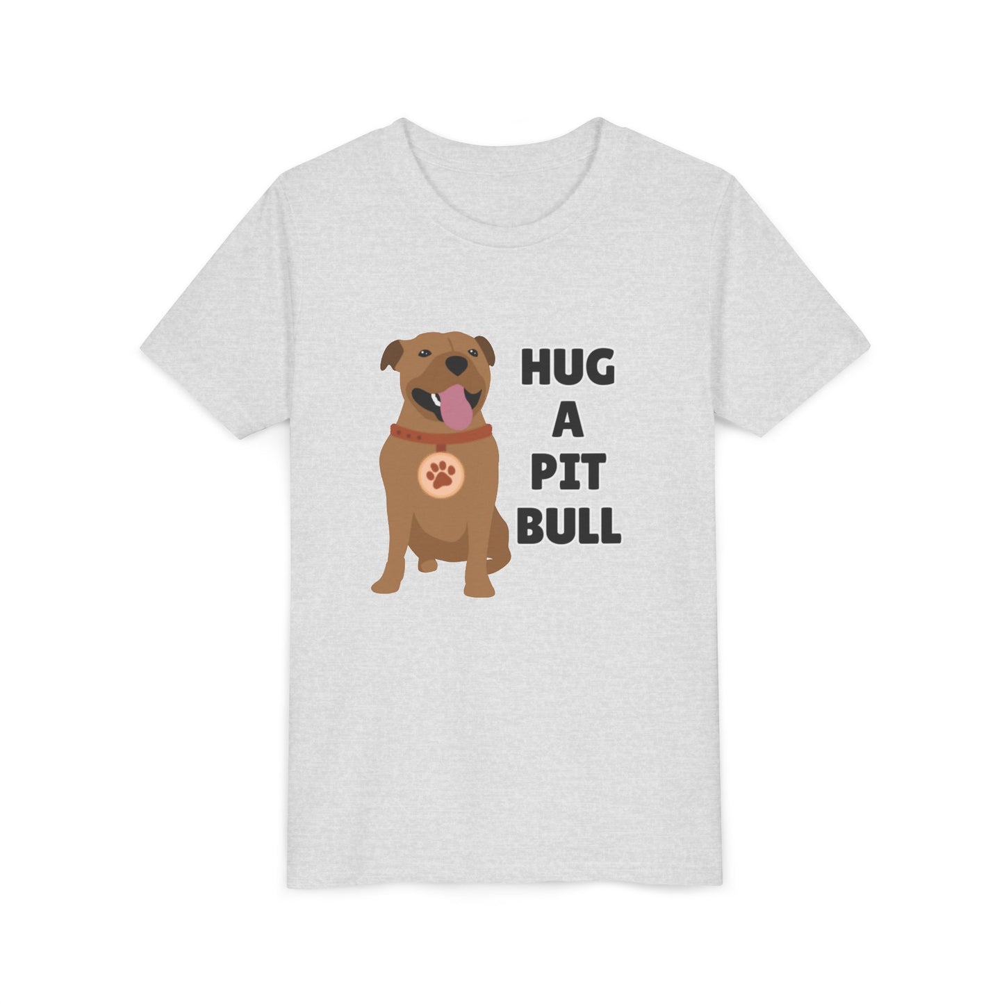 Hug a Pit Bull Youth Tee, Dog Lover Shirt, Kids Animal T-Shirt, Pet Adoption Awareness, Cute Gift, Animal Rescue Apparel