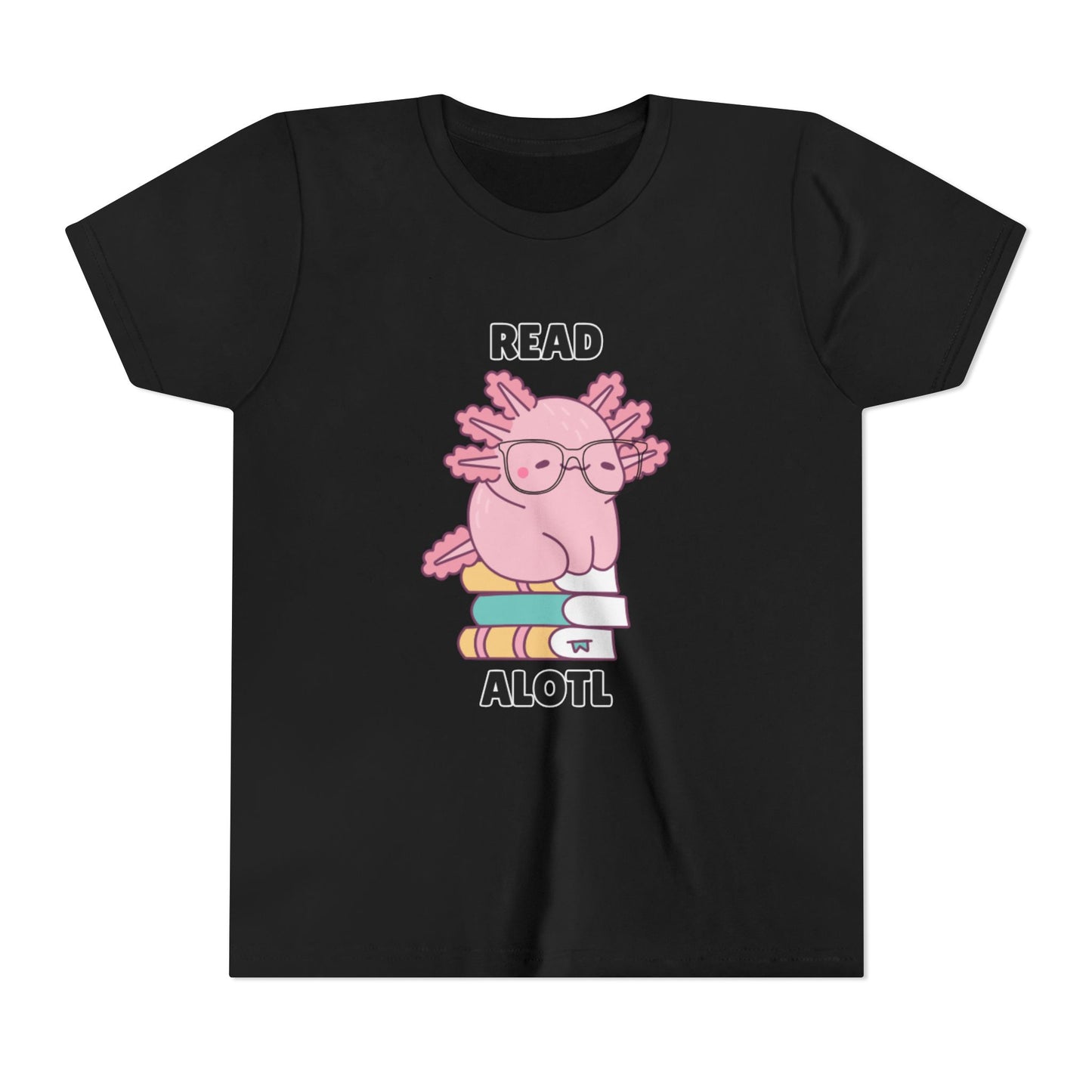 Youth Short Sleeve Tee Read Alotls Design - Fun Kids' Tee, Perfect for Book Lovers, Reading Theme, School Wear