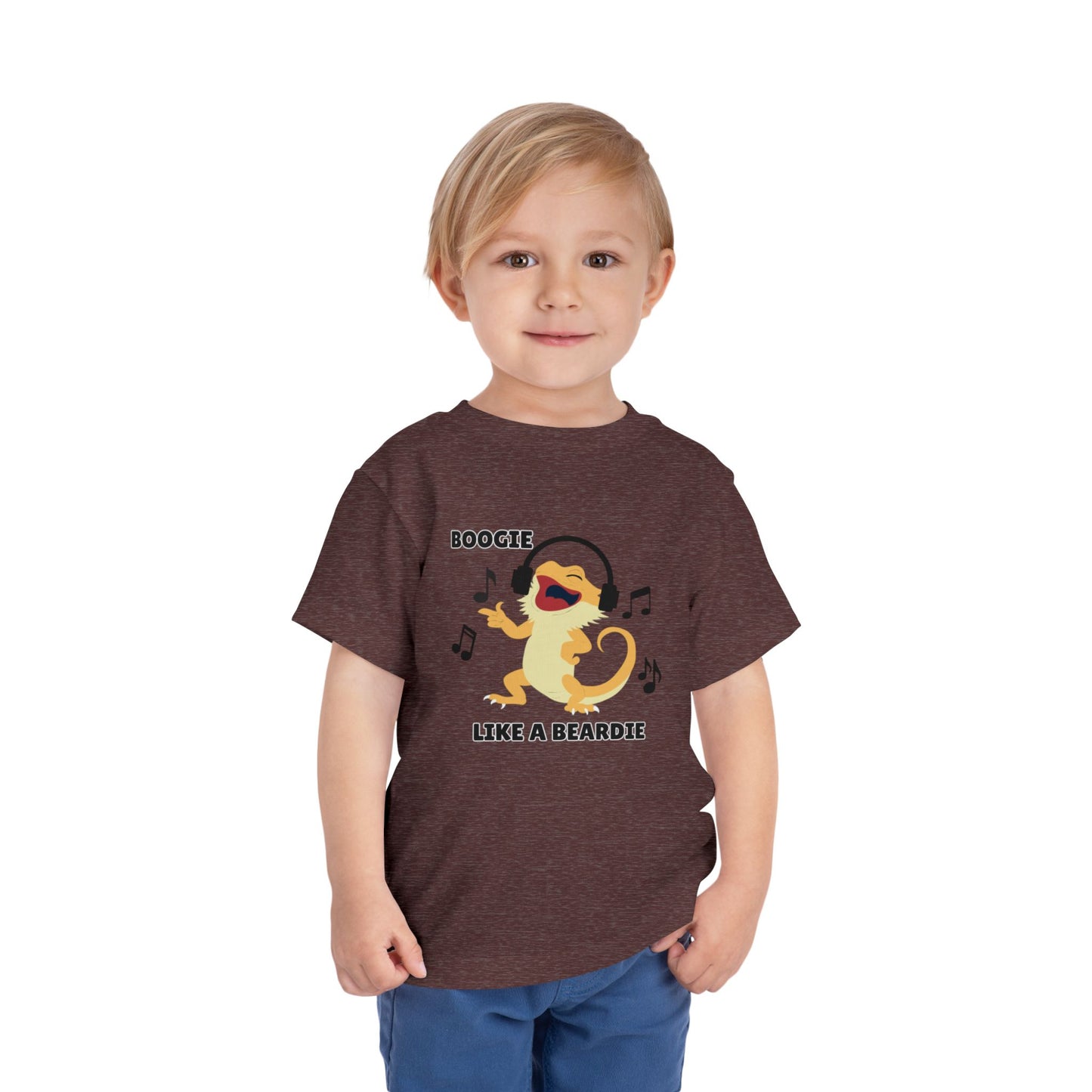 Toddler Sizes: Boogie like a Beardie Bearded Dragon Music Tee - Boogie Like A Beardie, Fun Kids T-Shirt, Playful Party Wear, Gift for Little Ones, Cute Summer Outfit