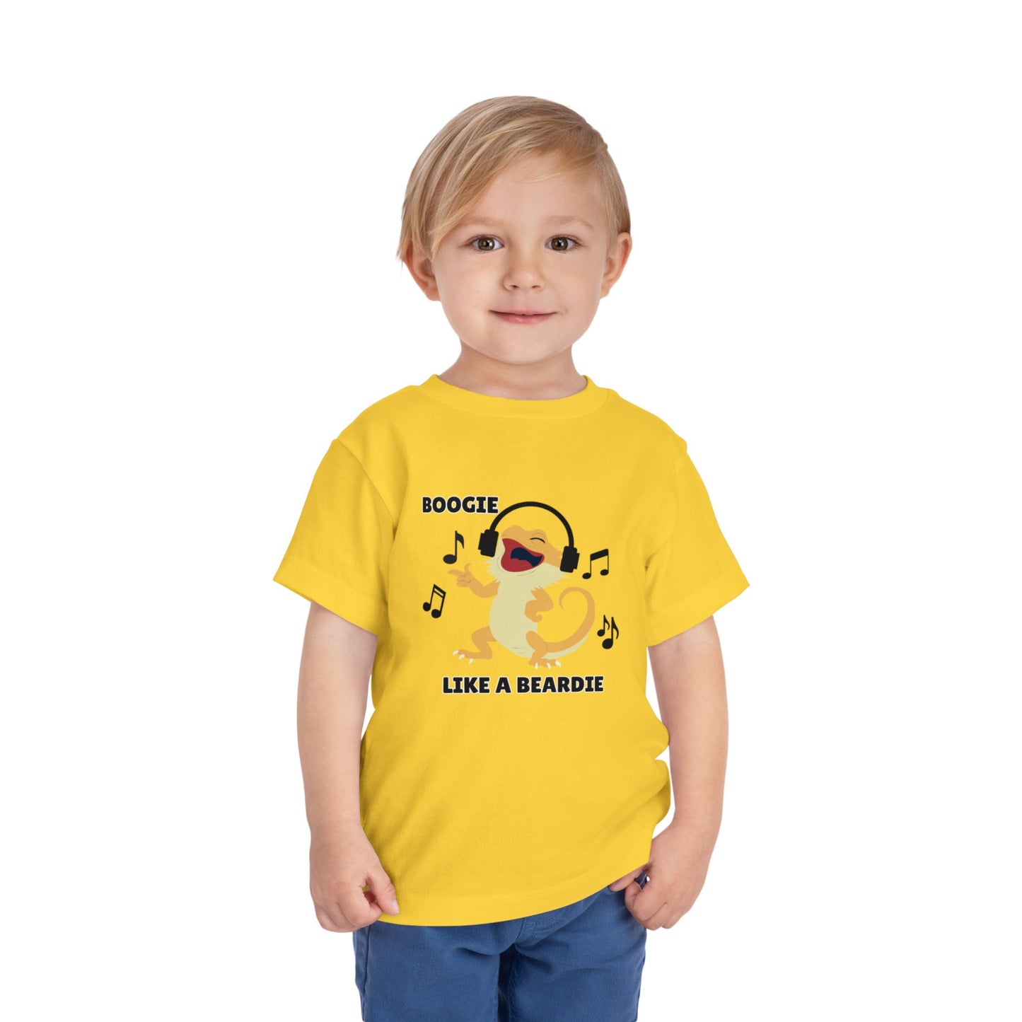 Toddler Sizes: Boogie like a Beardie Bearded Dragon Music Tee - Boogie Like A Beardie, Fun Kids T-Shirt, Playful Party Wear, Gift for Little Ones, Cute Summer Outfit