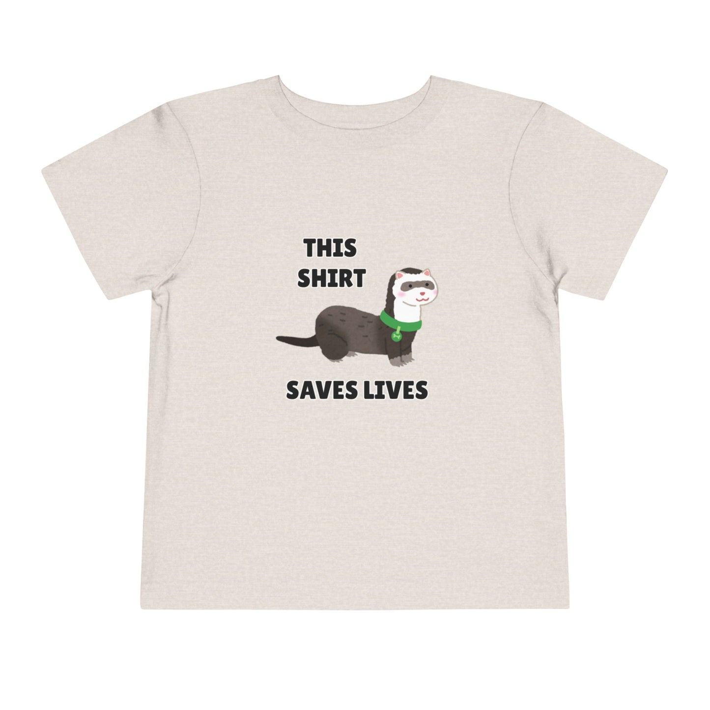 Toddler Sizes: This shirt Saves Lives Tee with Fun Ferret Design - Cute Short Sleeve Shirt, Animal Rescue, Animal Adoption, Kids Apparel, Gift for Animal Lovers, Playtime Wear