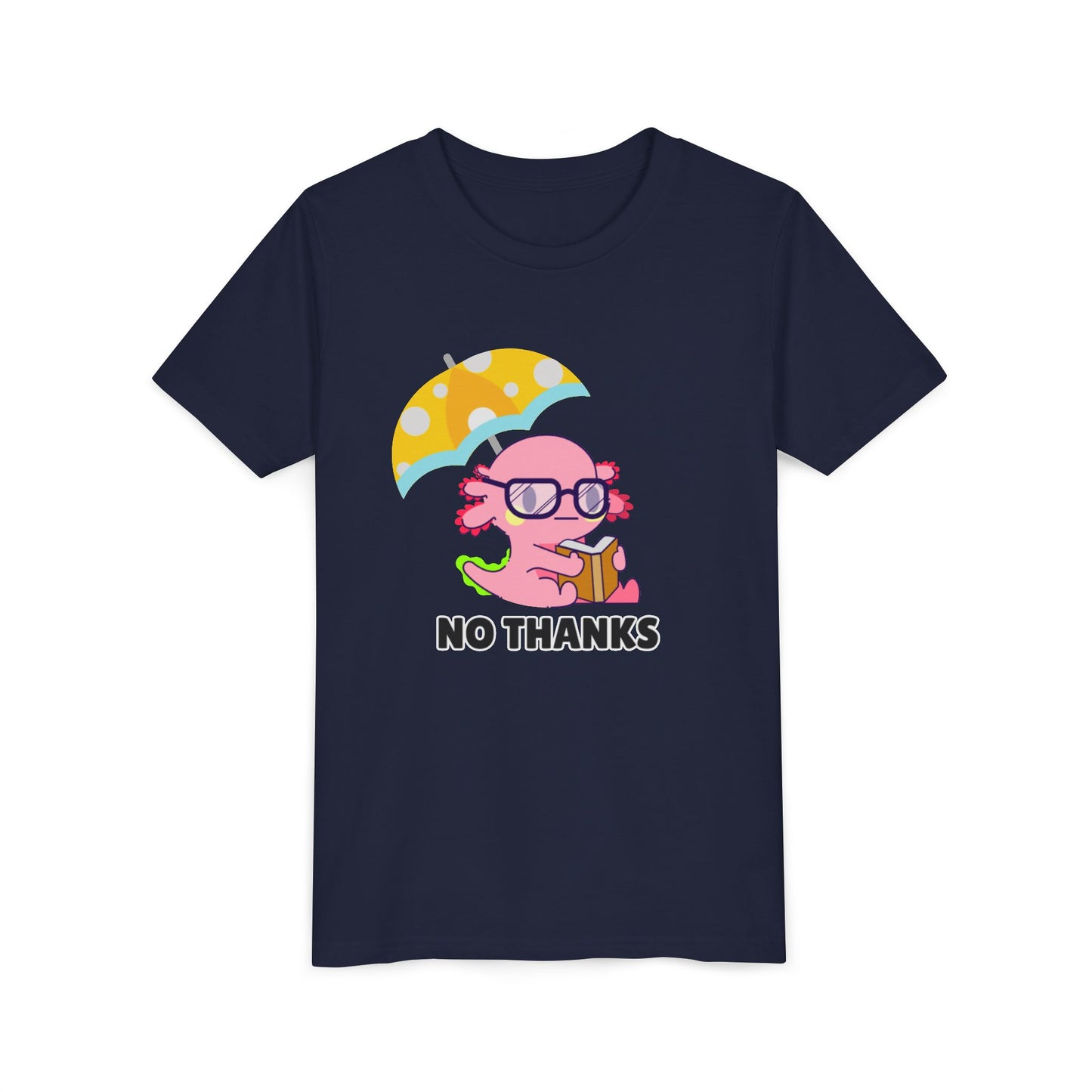 Axolotl "No Thanks" Umbrella Youth Short Sleeve Tee