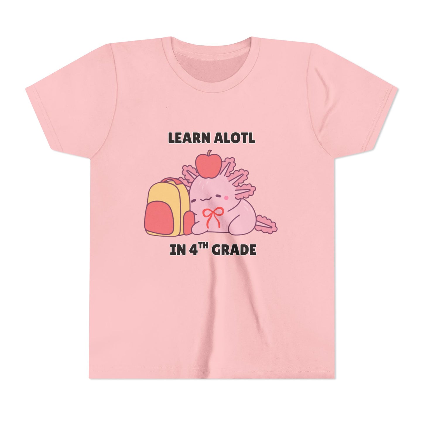 Learn Alotl in -- Grade (Customizable) Axolotl Back to School Youth Short Sleeve Tee