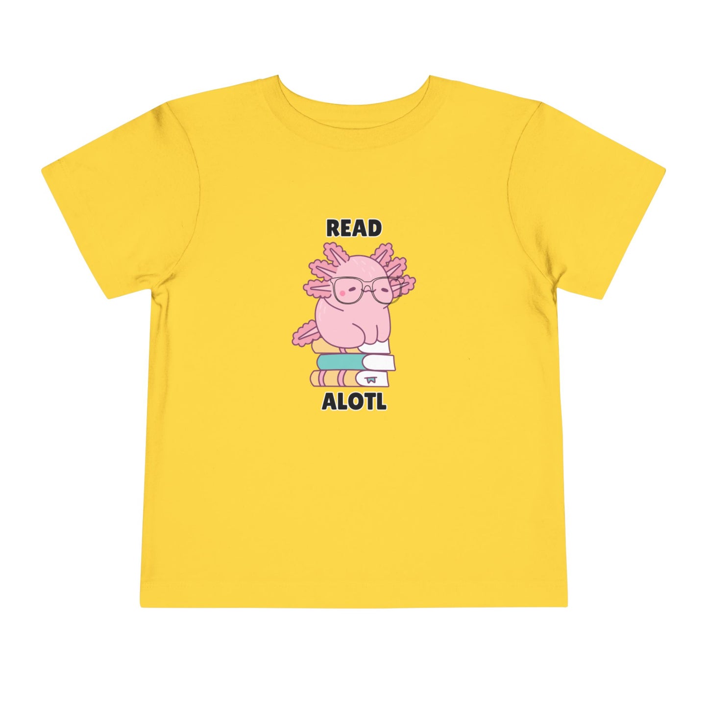 Toddler Sizes: Read Alotl Axolotl Cute Toddler Tee - "Read Alotl" Design, Kids' Short Sleeve T-Shirt, Gift for Book Lovers, Fun Reading Apparel, Toddler Gift Idea