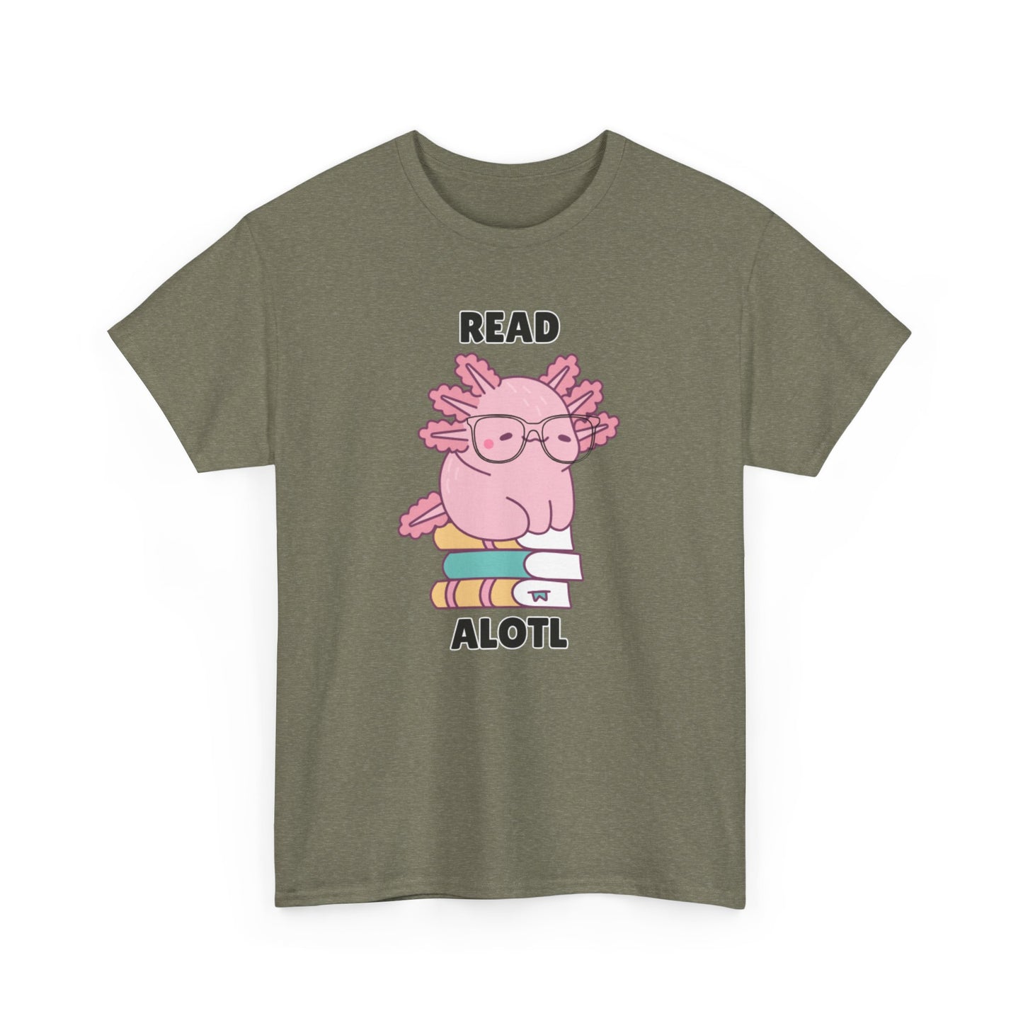 Adult Sizes: Read Alotl Cute Axolotl Reading Tee, Perfect for Book Lovers, Gifts for Readers, Fun Graphic Shirt, Animal Lover Apparel, Axolotl Merchandise