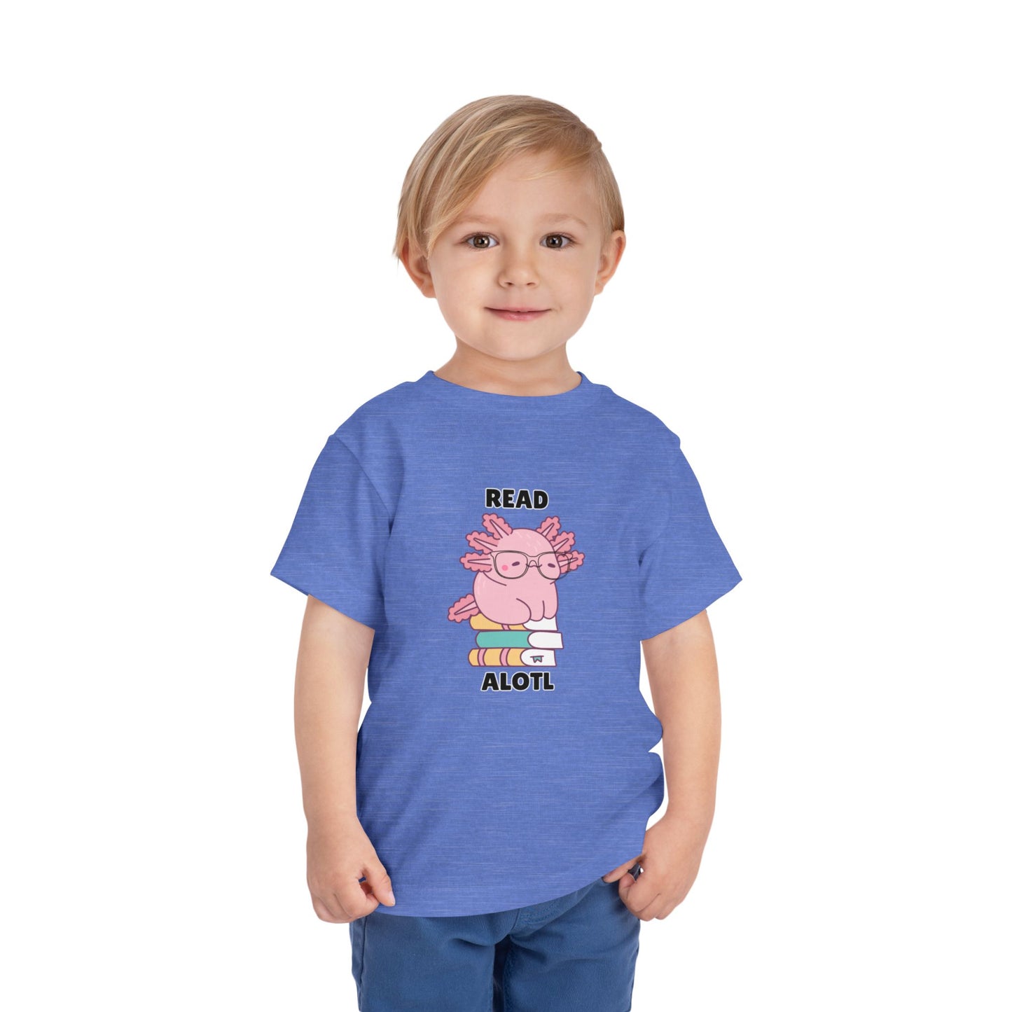 Toddler Sizes: Read Alotl Axolotl Cute Toddler Tee - "Read Alotl" Design, Kids' Short Sleeve T-Shirt, Gift for Book Lovers, Fun Reading Apparel, Toddler Gift Idea