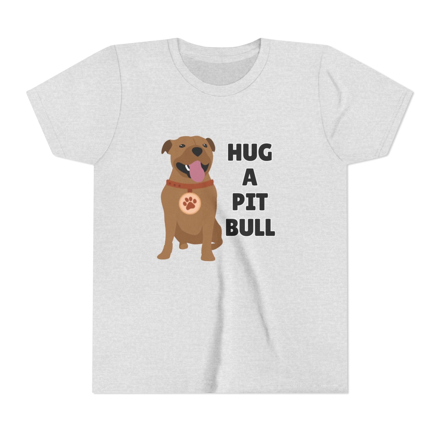 Hug a Pit Bull Youth Tee, Dog Lover Shirt, Kids Animal T-Shirt, Pet Adoption Awareness, Cute Gift, Animal Rescue Apparel