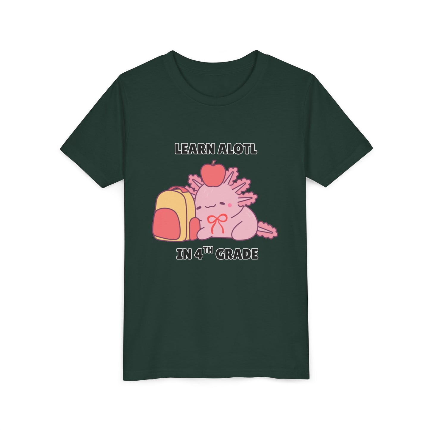 Learn Alotl in -- Grade (Customizable) Axolotl Back to School Youth Short Sleeve Tee