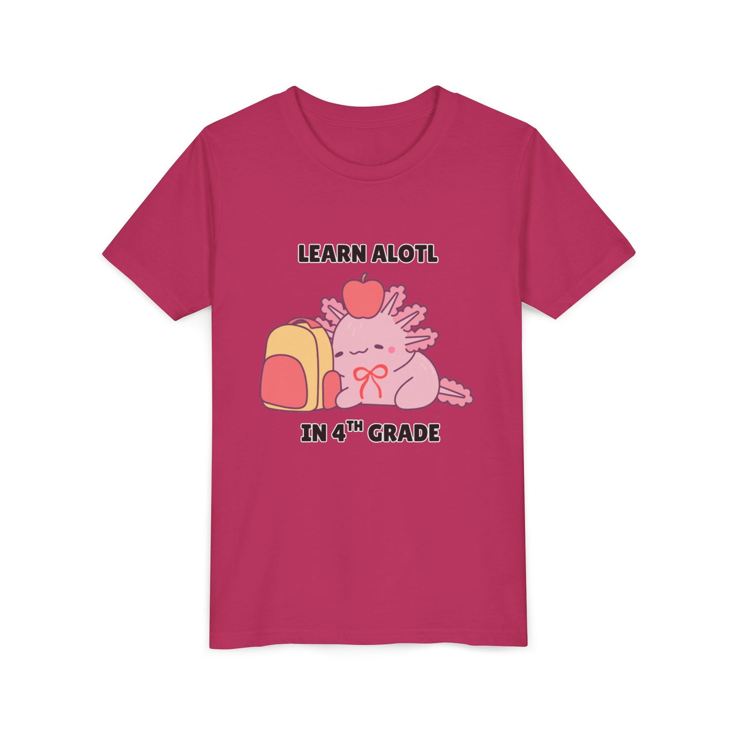 Learn Alotl in -- Grade (Customizable) Axolotl Back to School Youth Short Sleeve Tee