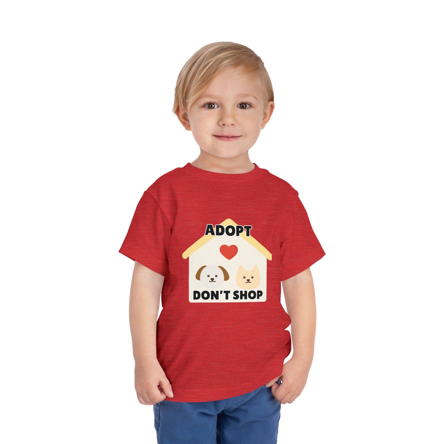 Toddler Sizes: Adopt Don't Shop Toddler Tee, Animal Rescue, Cute Animal Lover Shirt, Kids Apparel, Pet Adoption Awareness, Gift for Animal Lovers