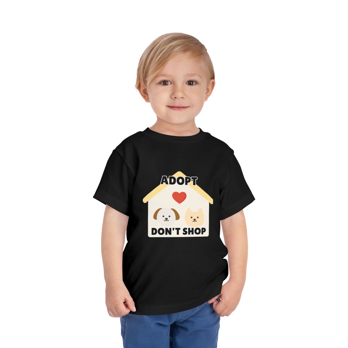 Toddler Sizes: Adopt Don't Shop Toddler Tee, Animal Rescue, Cute Animal Lover Shirt, Kids Apparel, Pet Adoption Awareness, Gift for Animal Lovers