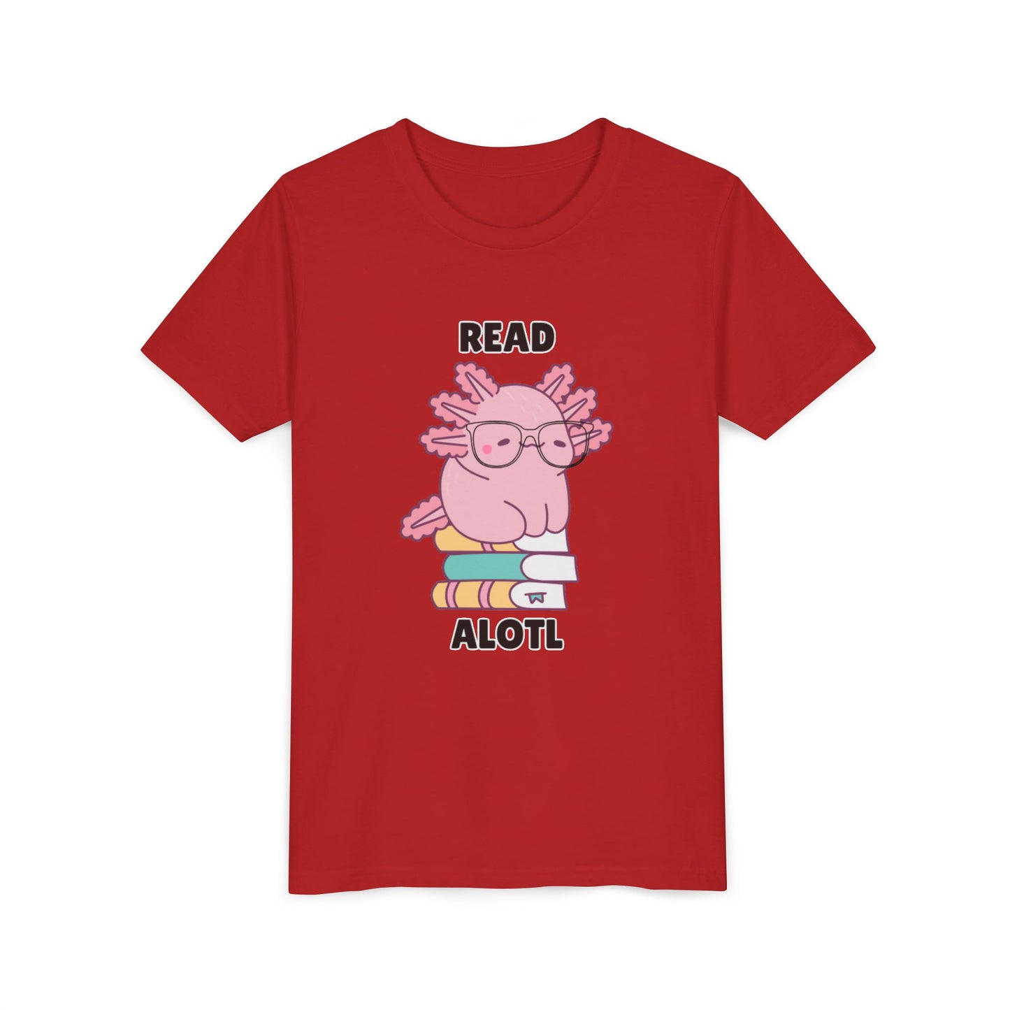 Youth Short Sleeve Tee Read Alotls Design - Fun Kids' Tee, Perfect for Book Lovers, Reading Theme, School Wear