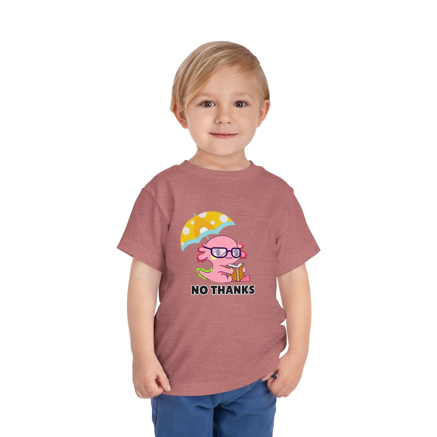 Toddler Sizes: Axolotl "No Thanks" Umbrella T-Shirt, Playful Toddler Tee - 'No Thanks' | Cute Kids Shirt, Funny Toddler Gift, Summer T-Shirt, Casual Wear, Kid's Clothing