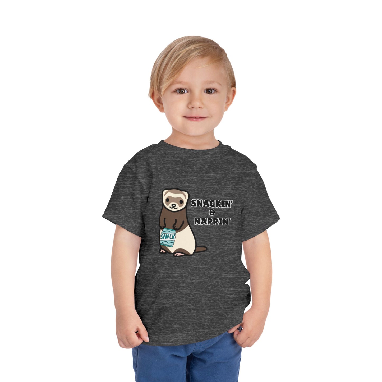 Toddler Sizes: Snackin' and Nappin' Ferret T-Shirt, Adorable Toddler Tee - Snackin' & Nappin', Ferrets, Snacks, Cute Kids Shirt, Birthday Gift, Nursery Wear, Fun Toddler Apparel