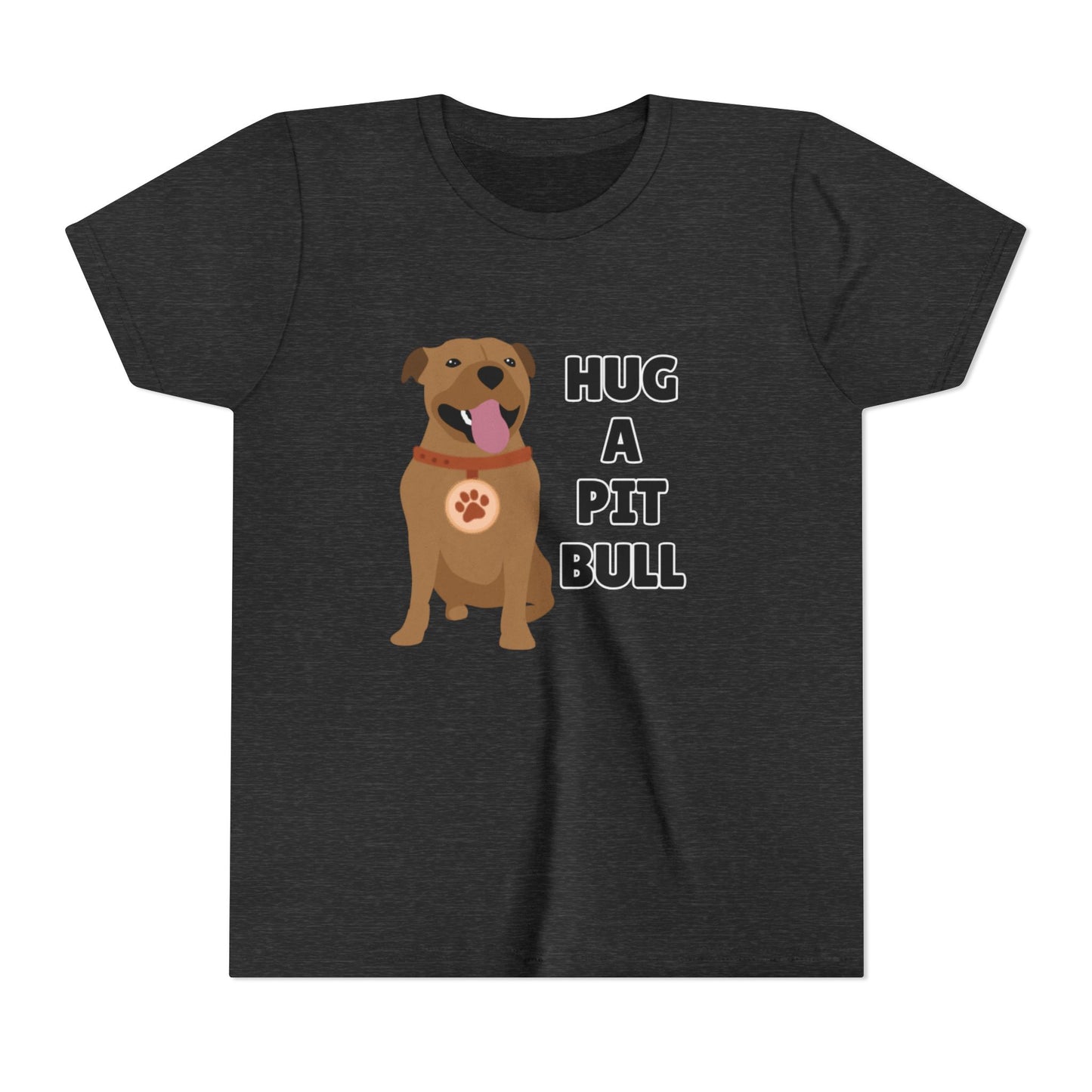 Hug a Pit Bull Youth Tee, Dog Lover Shirt, Kids Animal T-Shirt, Pet Adoption Awareness, Cute Gift, Animal Rescue Apparel