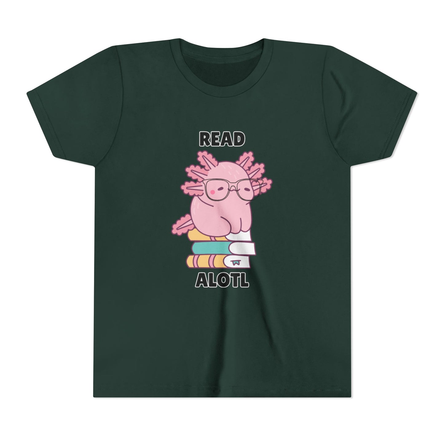 Youth Short Sleeve Tee Read Alotls Design - Fun Kids' Tee, Perfect for Book Lovers, Reading Theme, School Wear