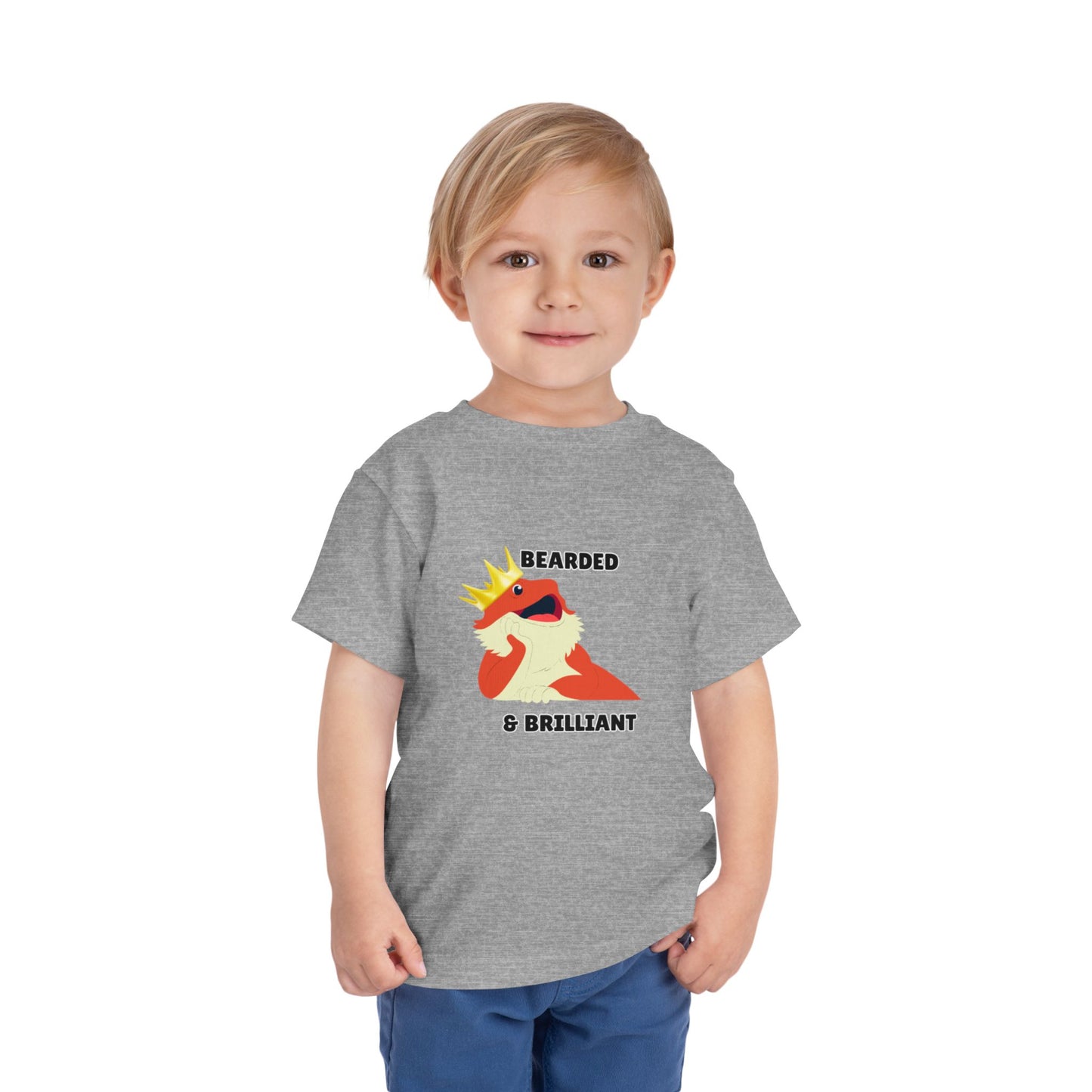 Toddler Sizes: Bearded & Brilliant Bearded Dragon Crown Toddler Tee - Fun Kids Reptile T-Shirt, Playdate Outfit, Unique Toddler Fashion, Cute Child's Clothing