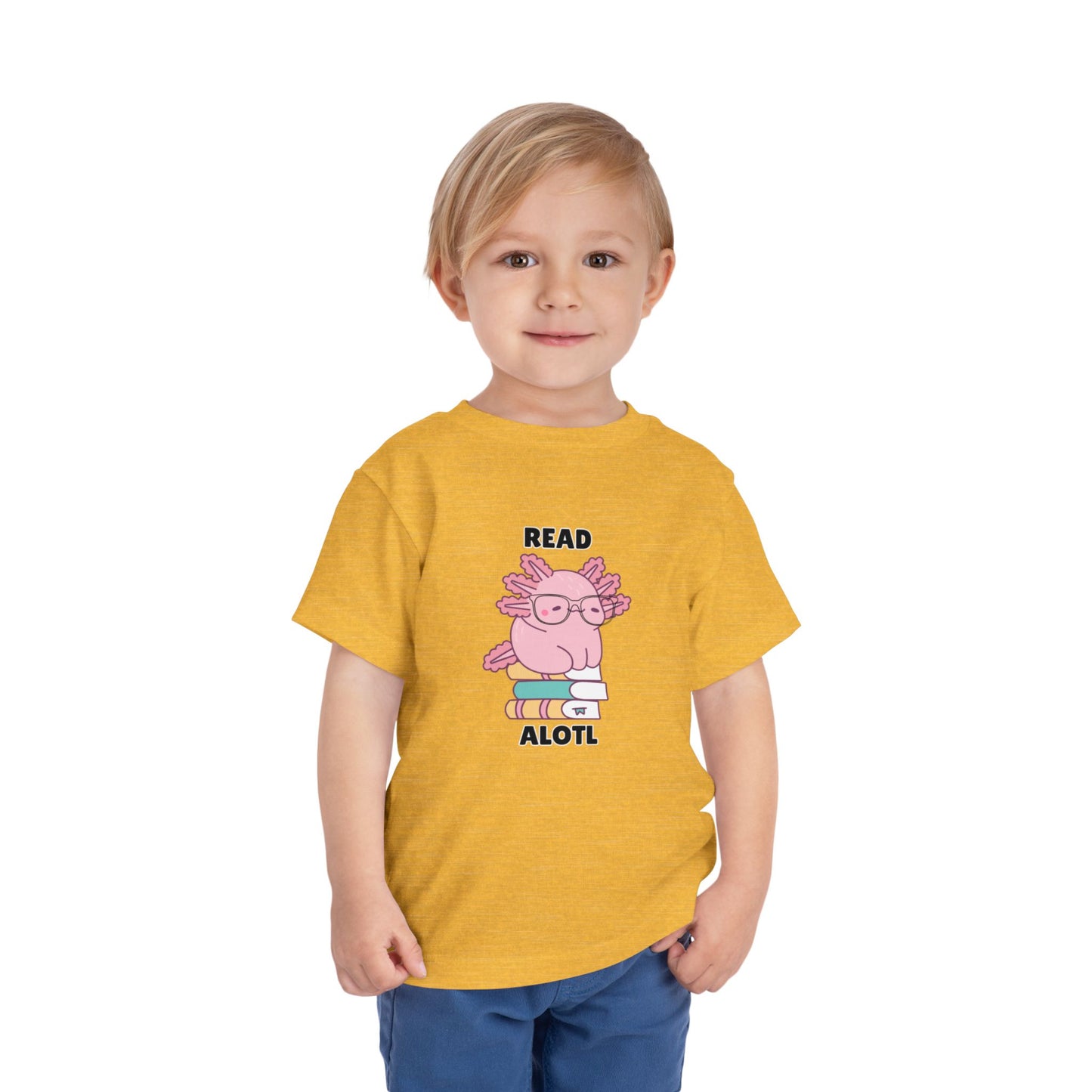 Toddler Sizes: Read Alotl Axolotl Cute Toddler Tee - "Read Alotl" Design, Kids' Short Sleeve T-Shirt, Gift for Book Lovers, Fun Reading Apparel, Toddler Gift Idea