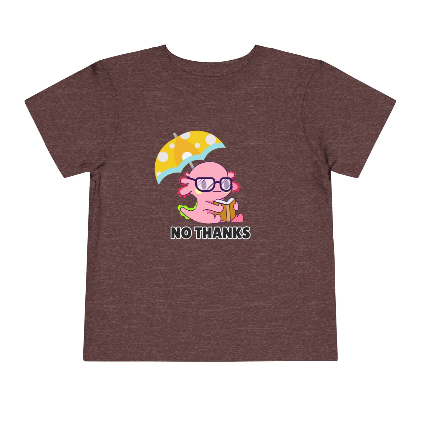 Toddler Sizes: Axolotl "No Thanks" Umbrella T-Shirt, Playful Toddler Tee - 'No Thanks' | Cute Kids Shirt, Funny Toddler Gift, Summer T-Shirt, Casual Wear, Kid's Clothing