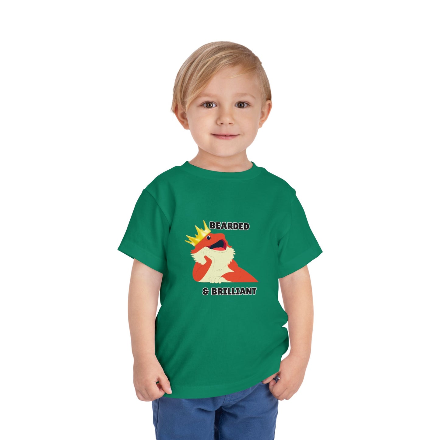 Toddler Sizes: Bearded & Brilliant Bearded Dragon Crown Toddler Tee - Fun Kids Reptile T-Shirt, Playdate Outfit, Unique Toddler Fashion, Cute Child's Clothing