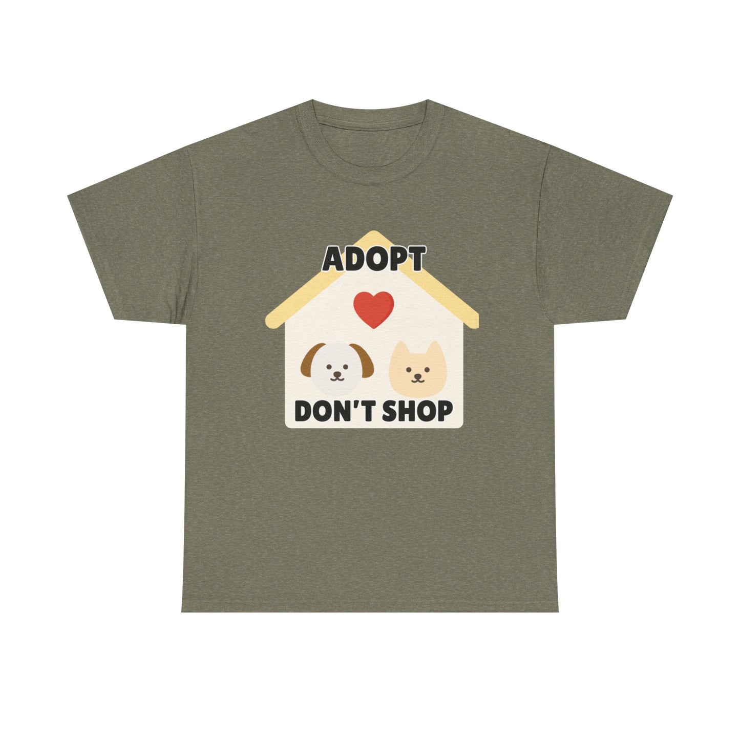 Adult Sizes: Adopt Don't Shop Tee, Animal Lover T-Shirt, Animal Rescue Pet Adoption Awareness Shirt, Unisex Cotton T-Shirt, Gift for Dog Lovers