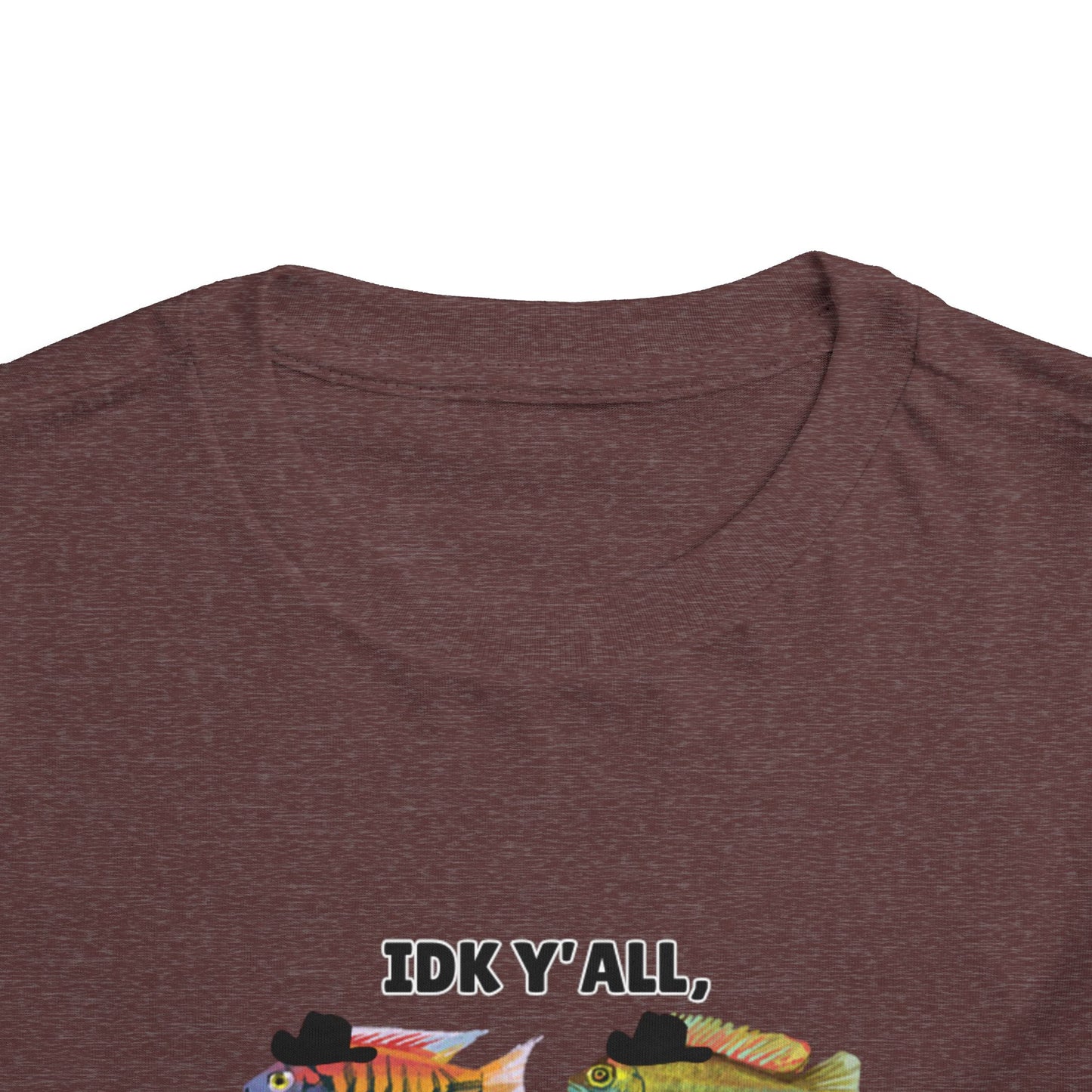 Toddler Sizes: IDK Y'all, Seems Fishy, Fish & Fishing Cowboy Hat Shirt, Short Sleeve Tee - 'IDK Y'all, Seems Fishy' Fun T-Shirt, Cute Kids Apparel, Summer Essentials
