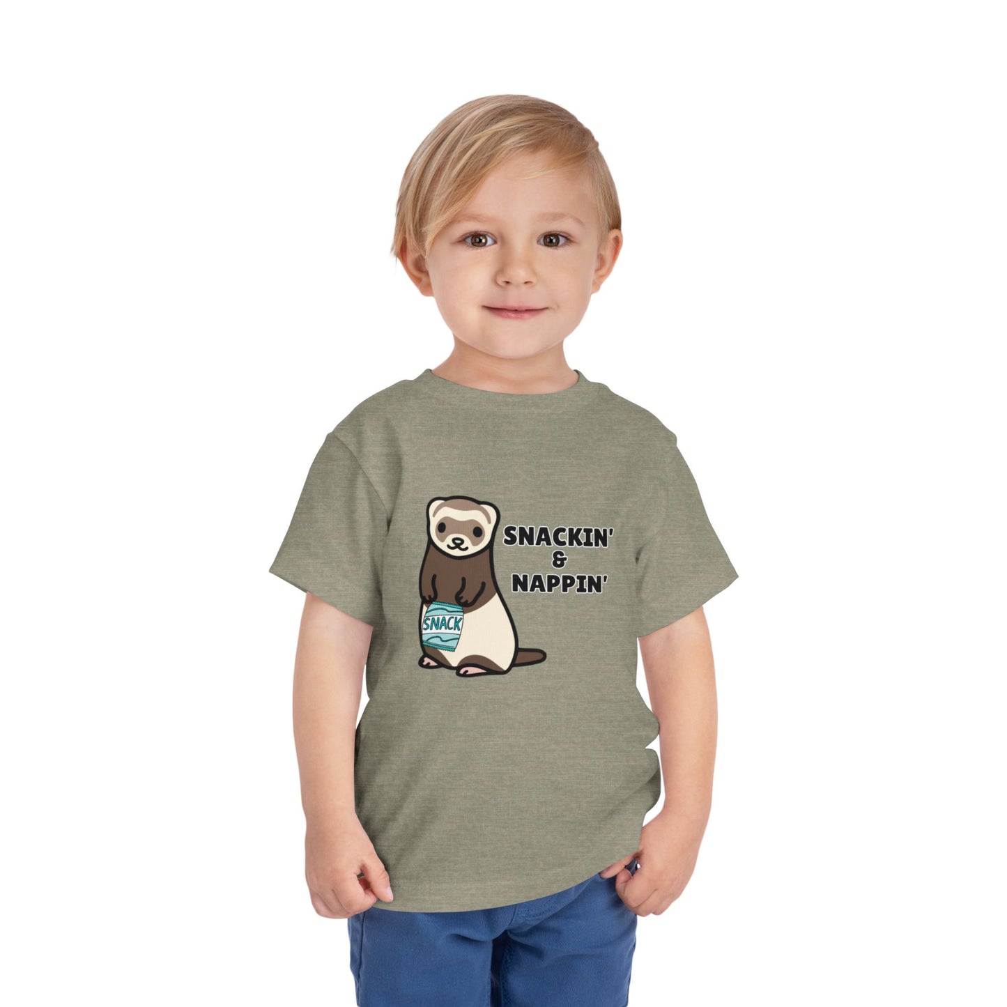 Toddler Sizes: Snackin' and Nappin' Ferret T-Shirt, Adorable Toddler Tee - Snackin' & Nappin', Ferrets, Snacks, Cute Kids Shirt, Birthday Gift, Nursery Wear, Fun Toddler Apparel