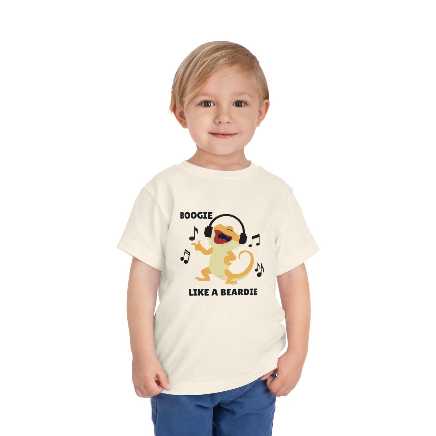 Toddler Sizes: Boogie like a Beardie Bearded Dragon Music Tee - Boogie Like A Beardie, Fun Kids T-Shirt, Playful Party Wear, Gift for Little Ones, Cute Summer Outfit