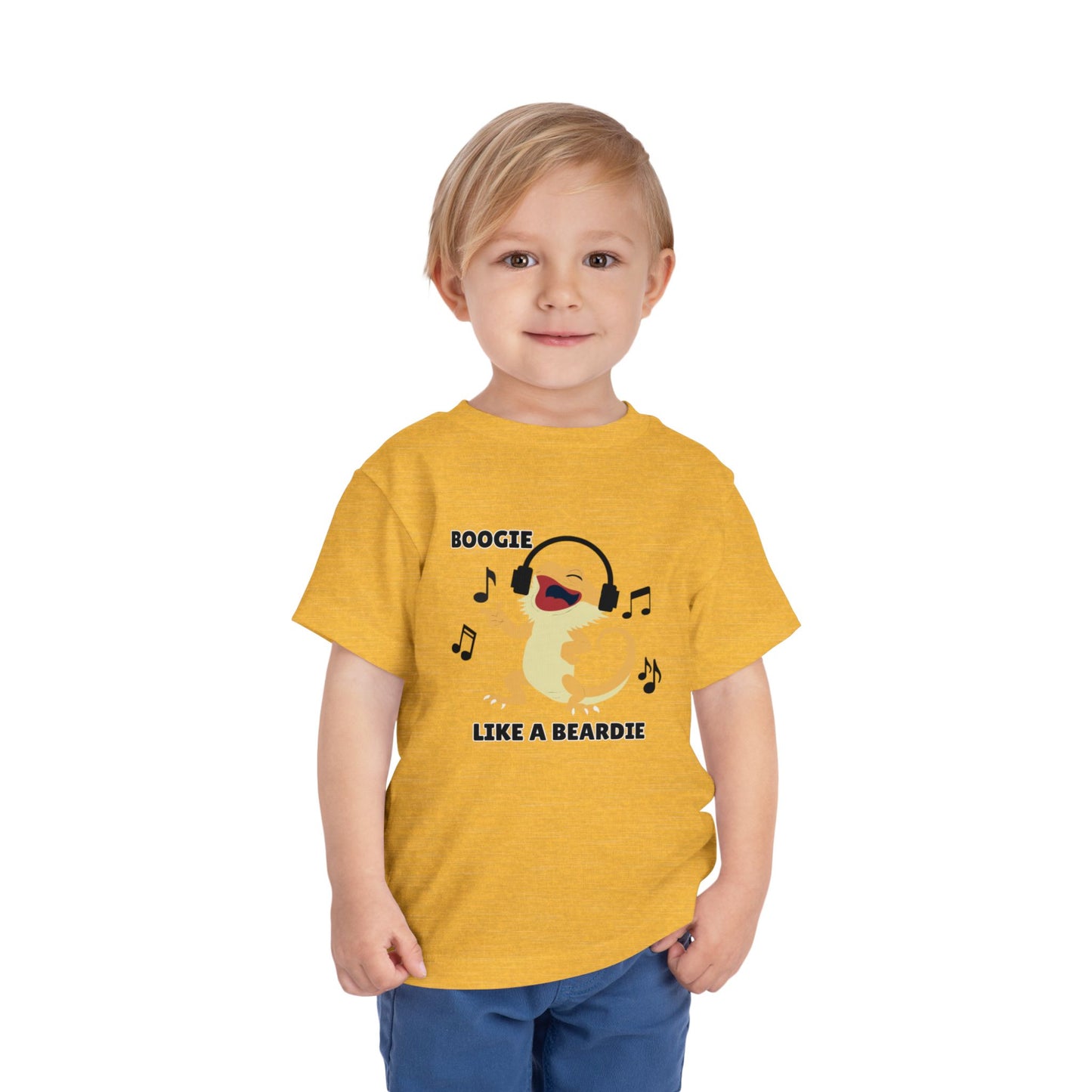 Toddler Sizes: Boogie like a Beardie Bearded Dragon Music Tee - Boogie Like A Beardie, Fun Kids T-Shirt, Playful Party Wear, Gift for Little Ones, Cute Summer Outfit