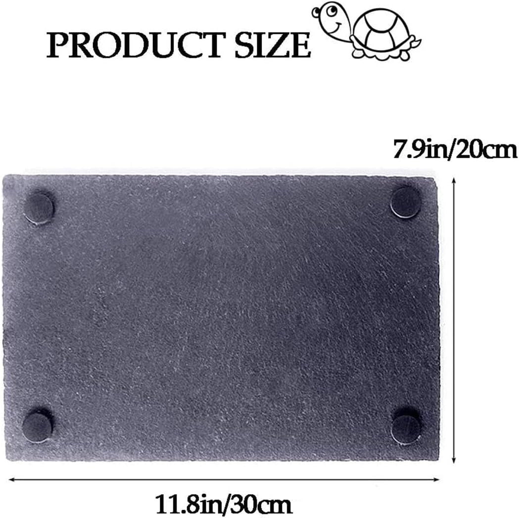 2 Pcs Reptile Basking Platform Tortoise Rock Plate Turtle Bathing Area Feeding Food Dish Resting Terrace(7.9X11.8Inch)