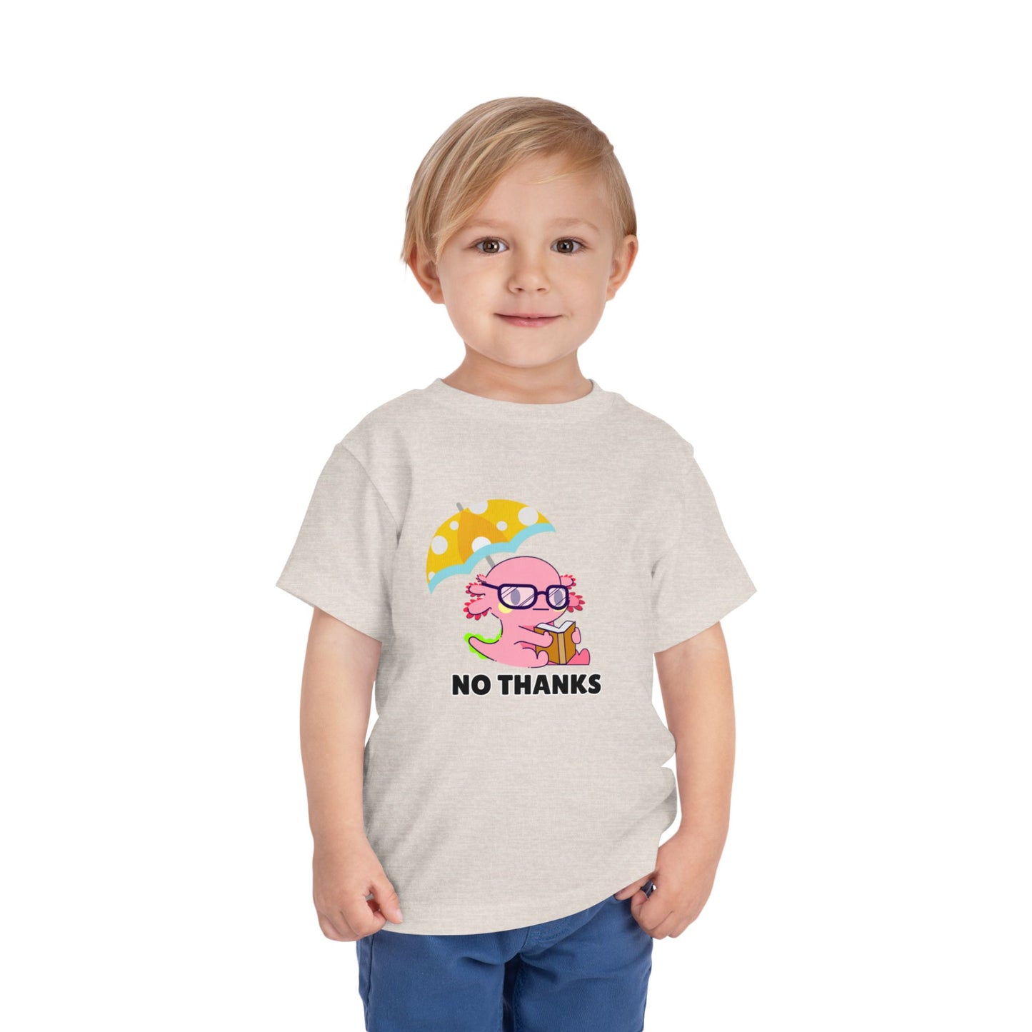 Toddler Sizes: Axolotl "No Thanks" Umbrella T-Shirt, Playful Toddler Tee - 'No Thanks' | Cute Kids Shirt, Funny Toddler Gift, Summer T-Shirt, Casual Wear, Kid's Clothing