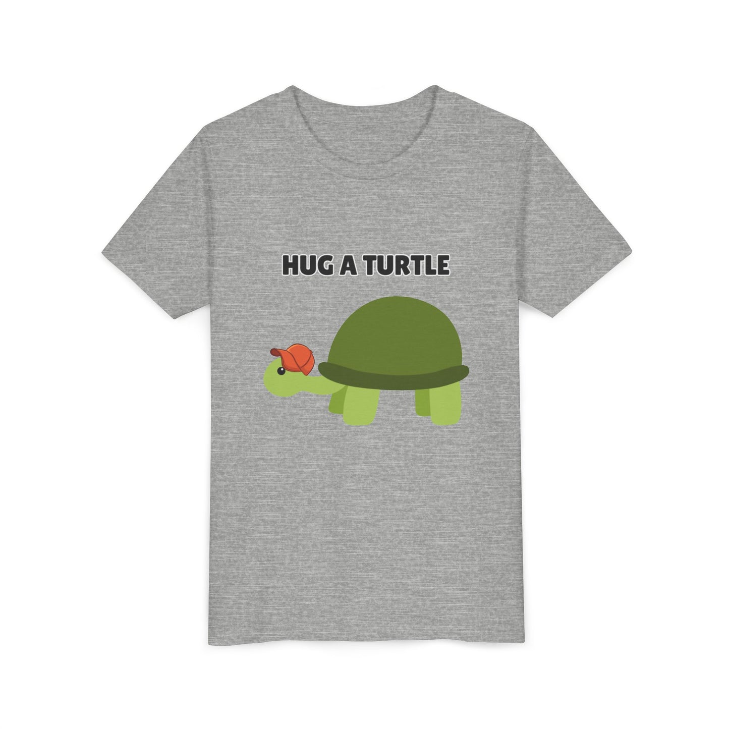Hug a Turtle Youth Tee - Fun Nature Shirt, Children's Gift, Green Turtle Art, Ocean Conservation, Cute Animal Shirt