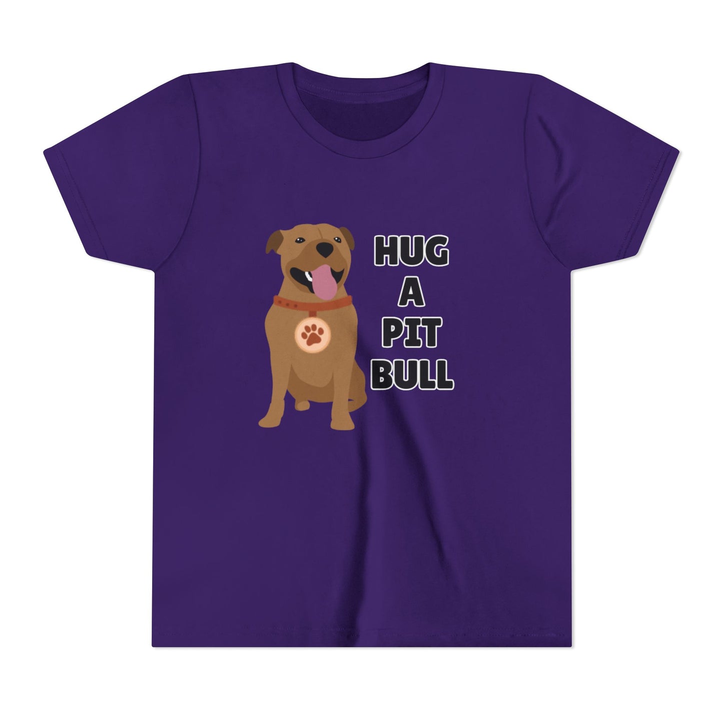 Hug a Pit Bull Youth Tee, Dog Lover Shirt, Kids Animal T-Shirt, Pet Adoption Awareness, Cute Gift, Animal Rescue Apparel