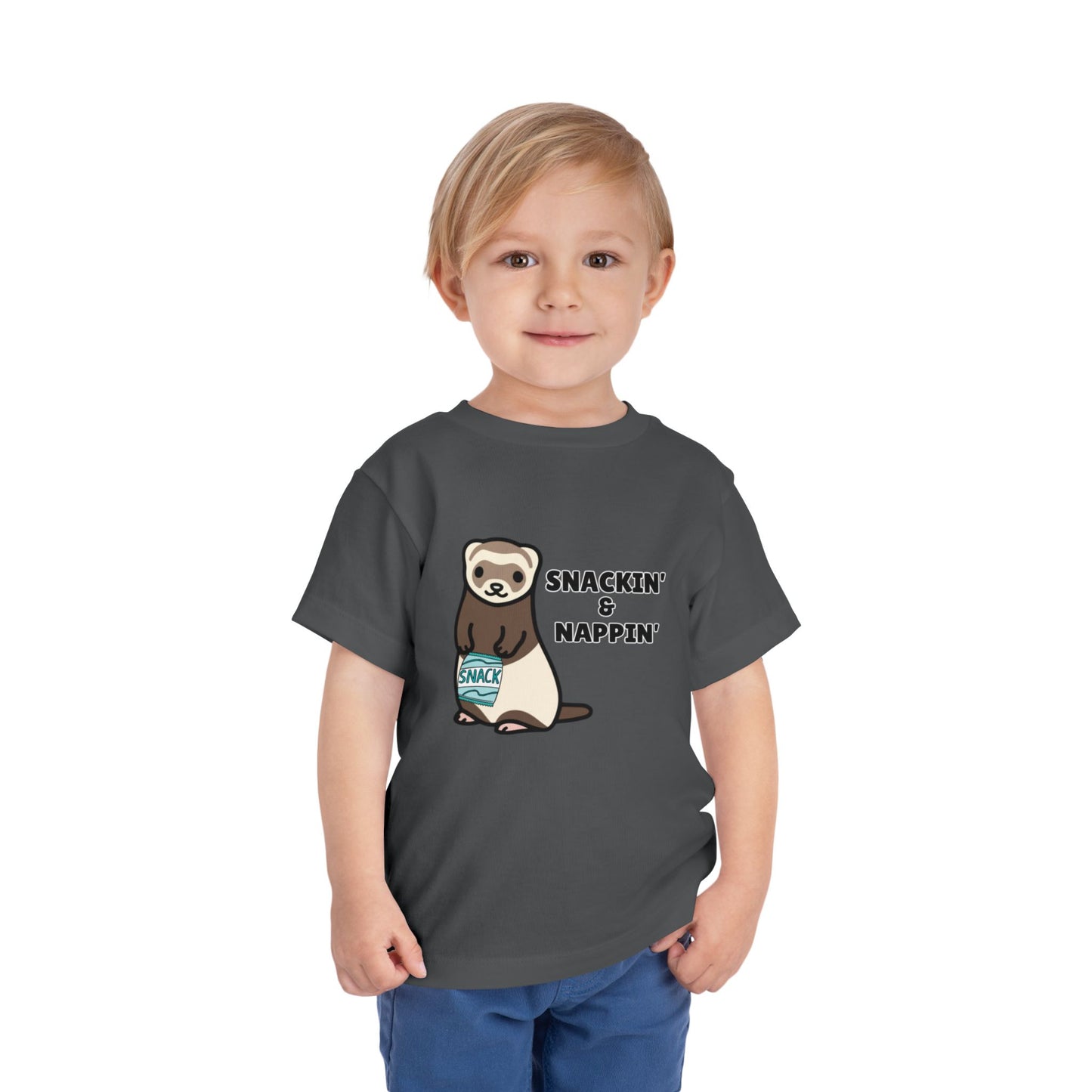 Toddler Sizes: Snackin' and Nappin' Ferret T-Shirt, Adorable Toddler Tee - Snackin' & Nappin', Ferrets, Snacks, Cute Kids Shirt, Birthday Gift, Nursery Wear, Fun Toddler Apparel
