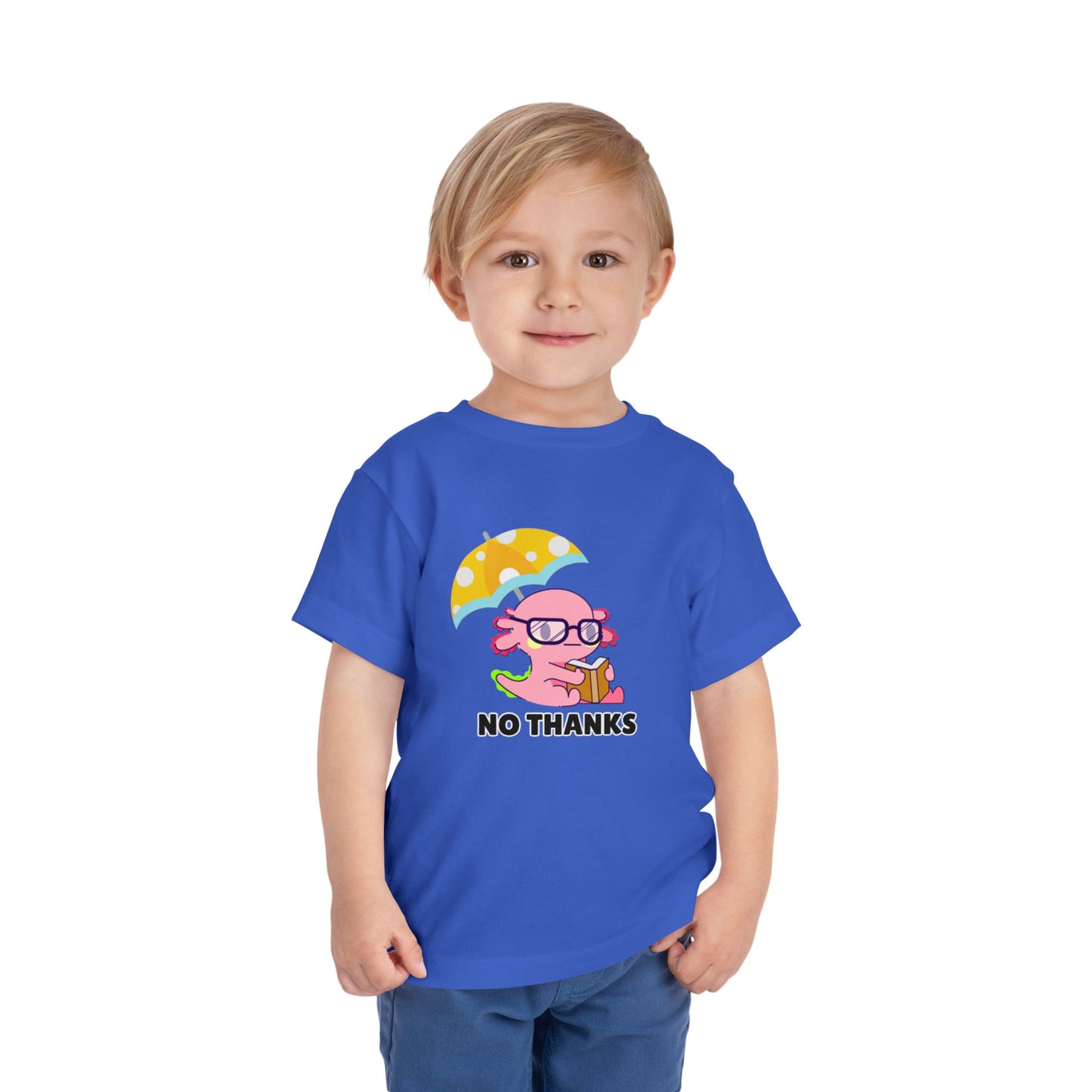 Toddler Sizes: Axolotl "No Thanks" Umbrella T-Shirt, Playful Toddler Tee - 'No Thanks' | Cute Kids Shirt, Funny Toddler Gift, Summer T-Shirt, Casual Wear, Kid's Clothing