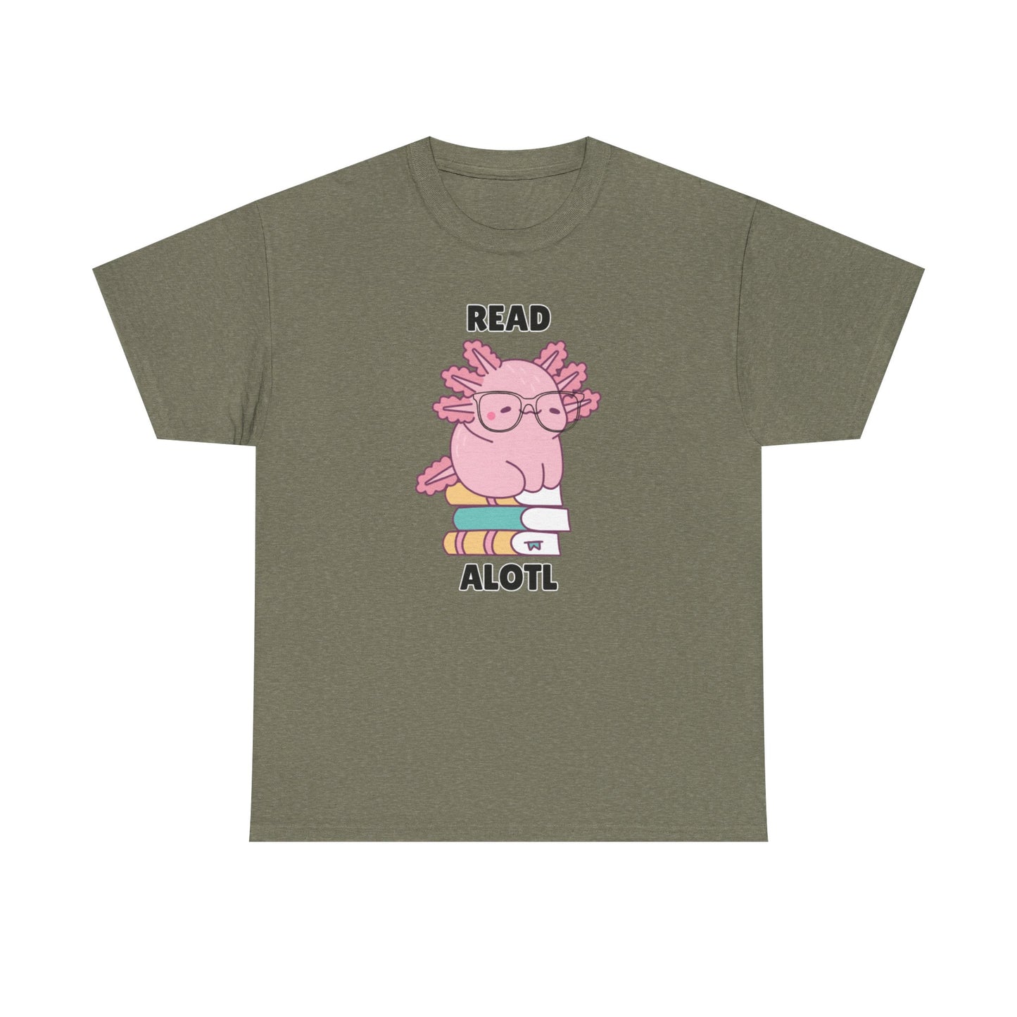 Adult Sizes: Read Alotl Cute Axolotl Reading Tee, Perfect for Book Lovers, Gifts for Readers, Fun Graphic Shirt, Animal Lover Apparel, Axolotl Merchandise