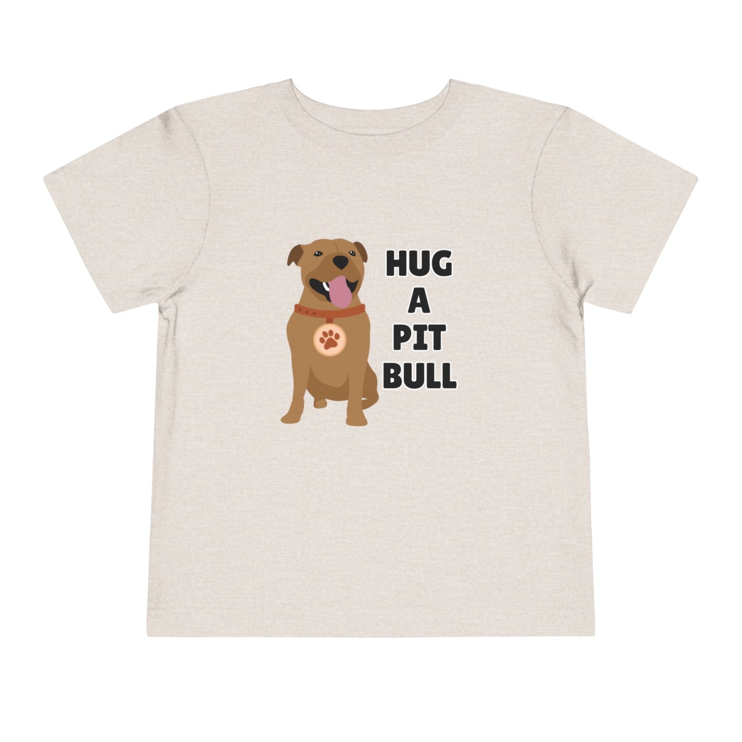 Toddler Sizes: Hug a Pitbull, Animal Rescue, Animal Adoption, Pit Bull Love Tee - Cute Short Sleeve Shirt for Kids, Animal Lovers Gift, Dog Lover Apparel, Playful Toddler Outfit, Funny Pet Tee