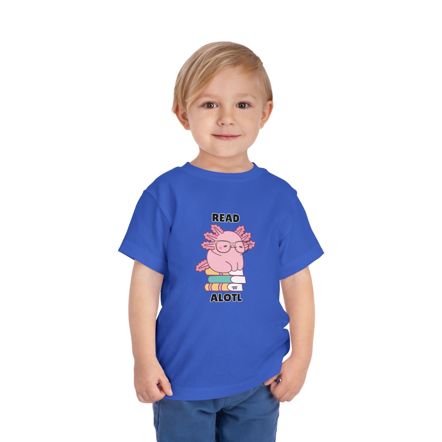 Toddler Sizes: Read Alotl Axolotl Cute Toddler Tee - "Read Alotl" Design, Kids' Short Sleeve T-Shirt, Gift for Book Lovers, Fun Reading Apparel, Toddler Gift Idea